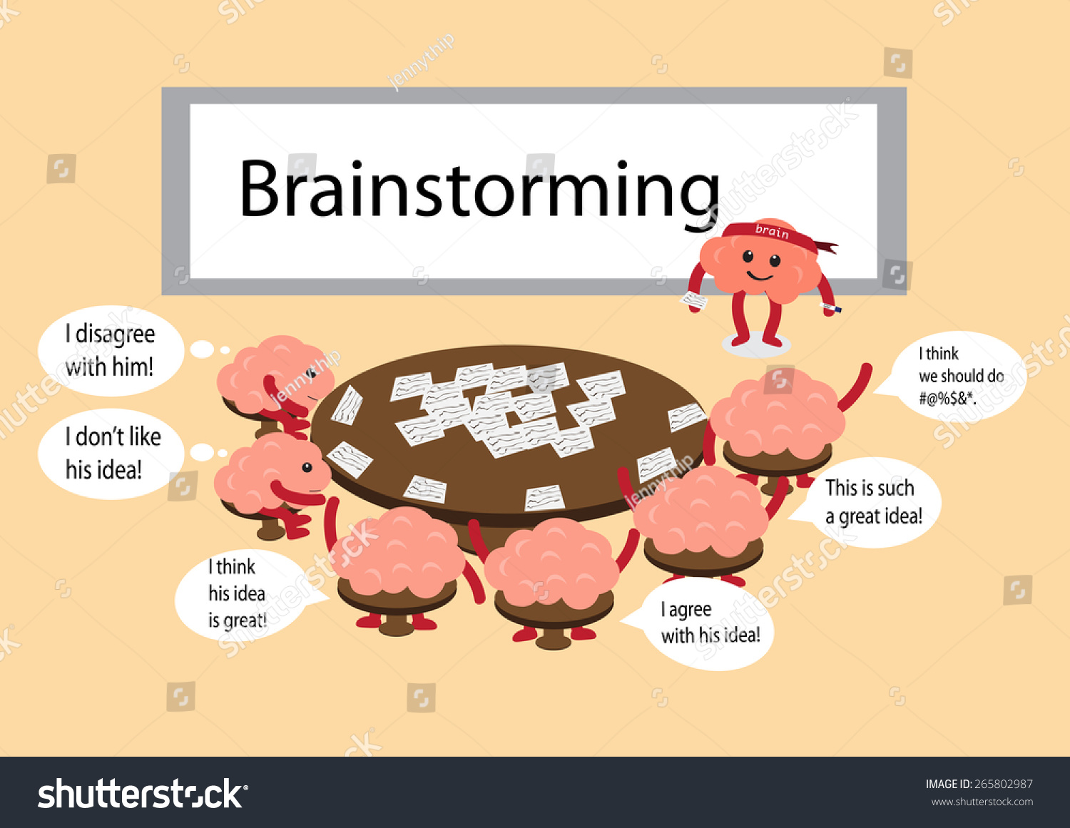 Conceptual Brainstorming Cartoon Characters Vector Illustration Stock Vector Royalty Free