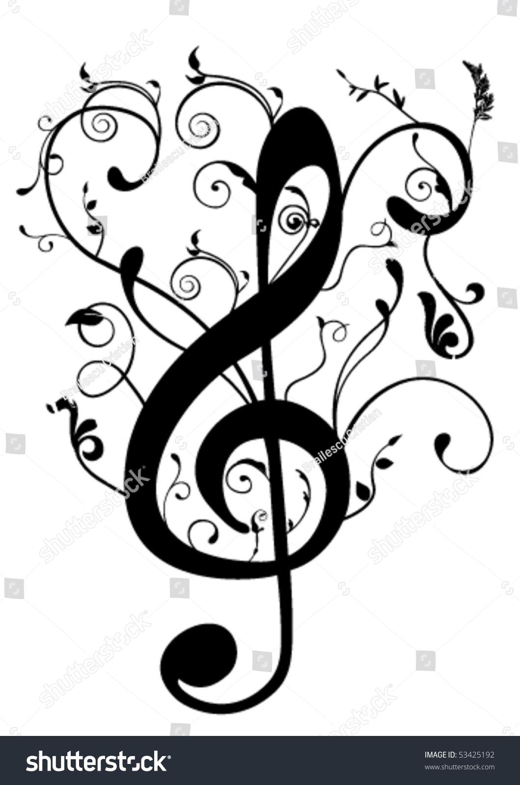 Conceptual Illustration G Clef Stock Vector 53425192 - Shutterstock