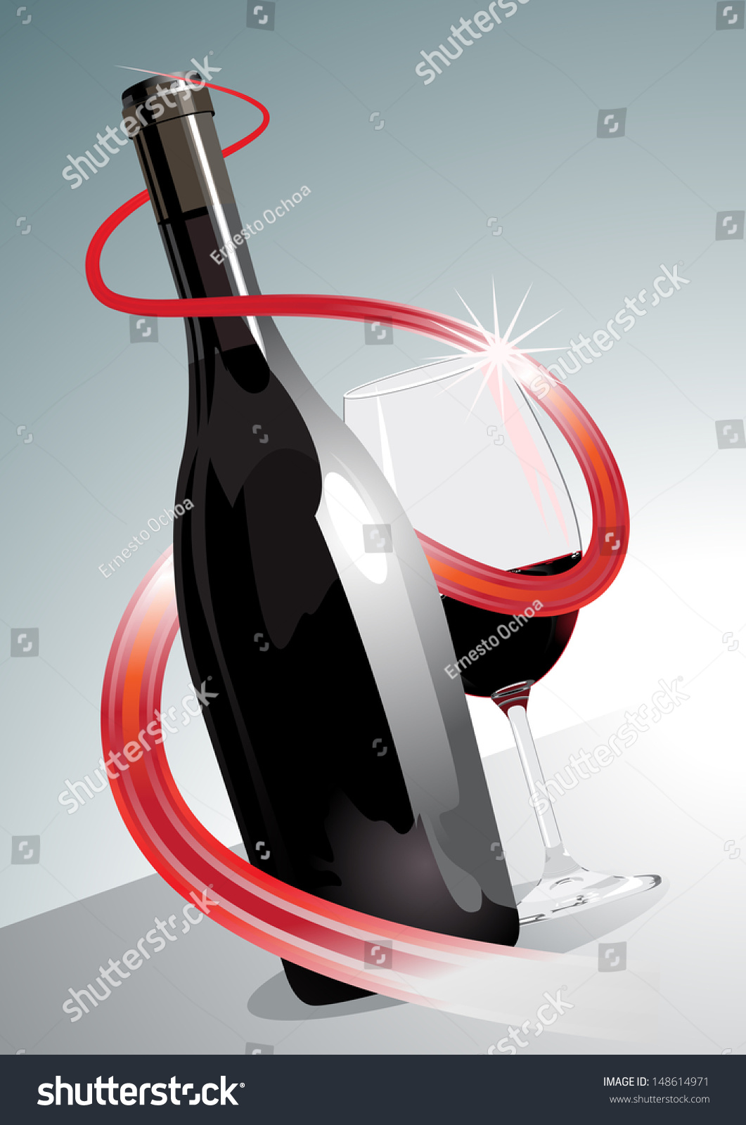 Conceptual Illustration Premium Superior Red Wine Stock Vector