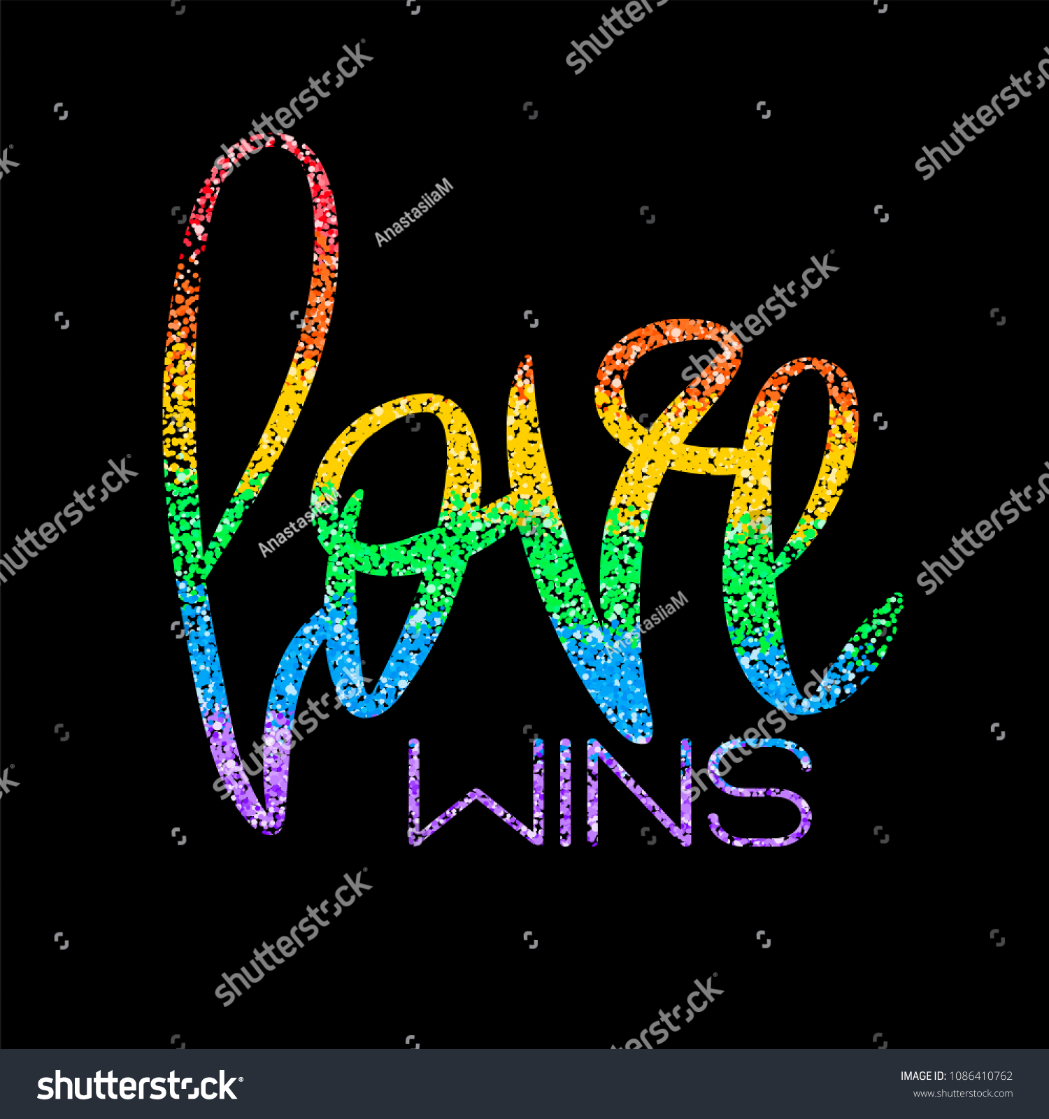 Conceptual Poster Lgbt Rainbow Hand Lettering Stock Vector Royalty Free 1086410762 Shutterstock