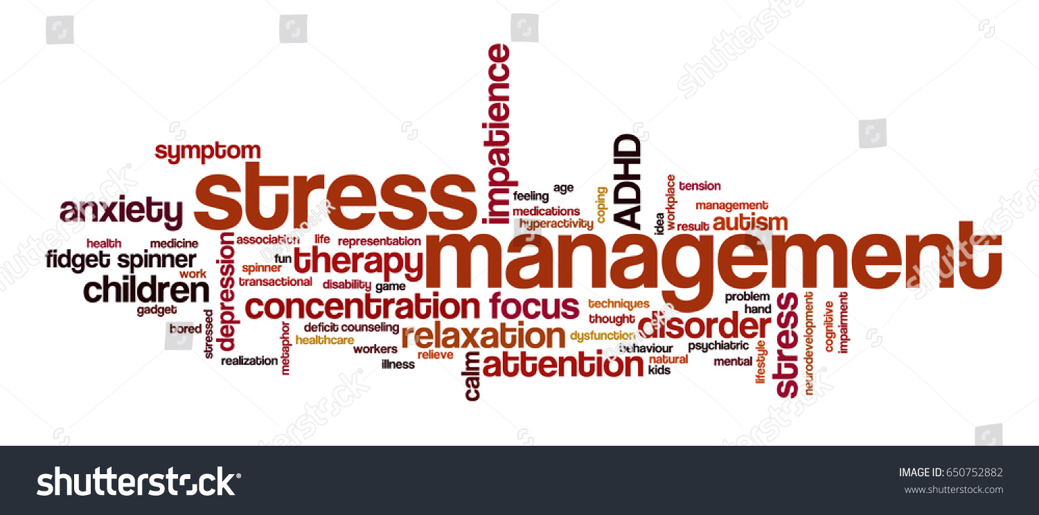 Conceptual Word Cloud Related Stress Management Stock Vector (royalty 