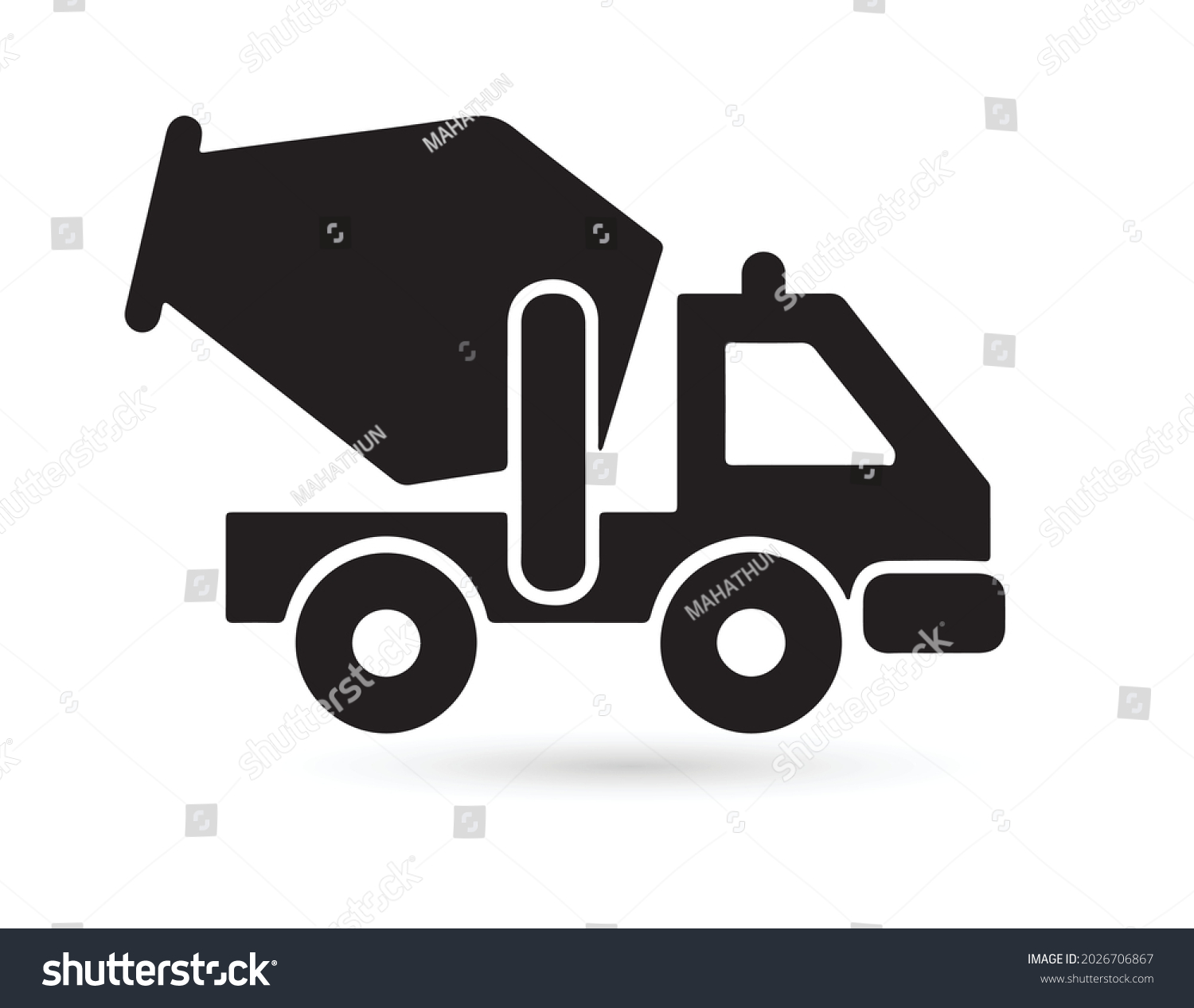 SVG of Concrete mixer icon, vector isolated simple mixer truck symbol. svg