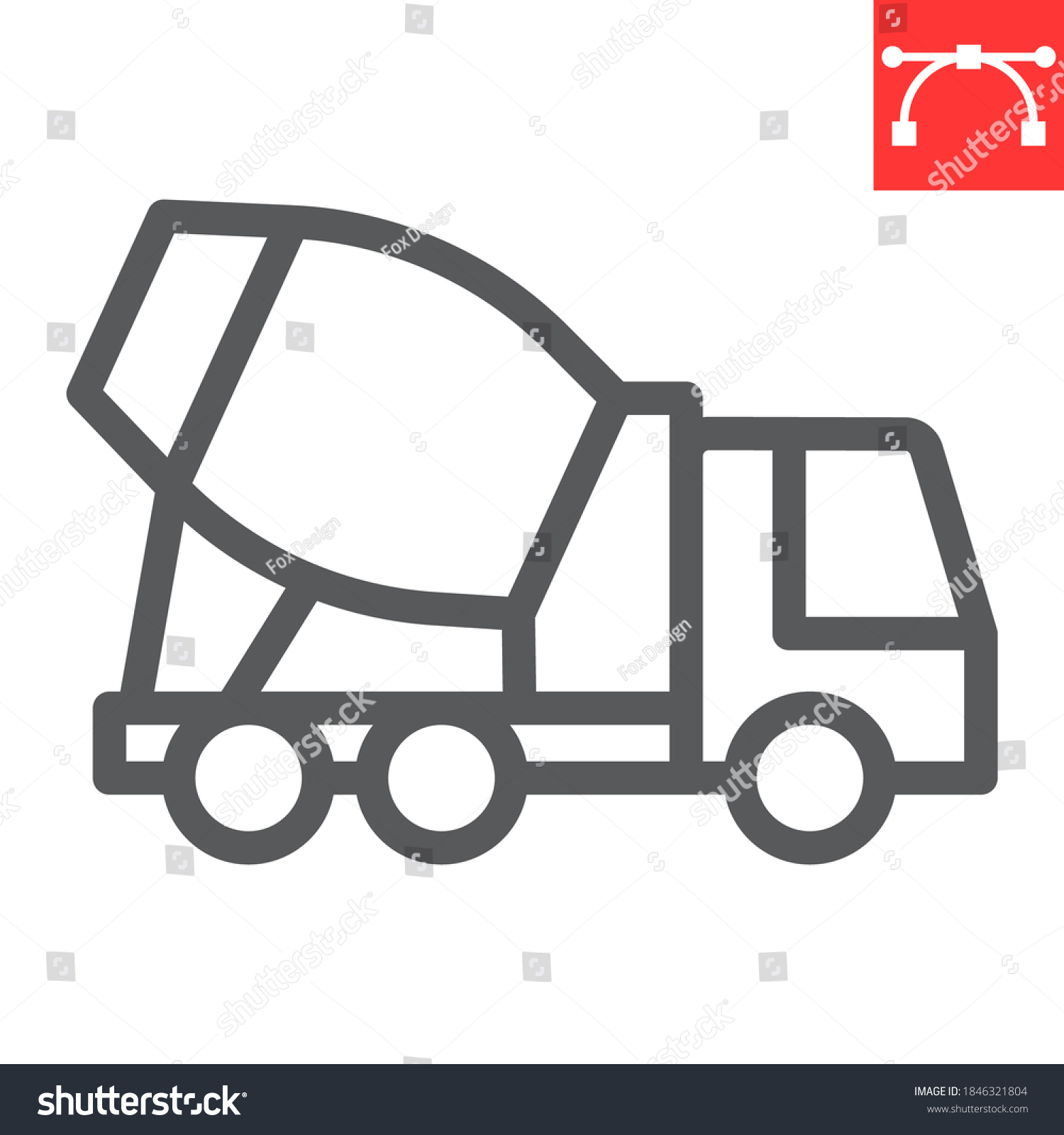 SVG of Concrete mixer line icon, construction and vehicle, cement mixer truck sign vector graphics, editable stroke linear icon, eps 10 svg