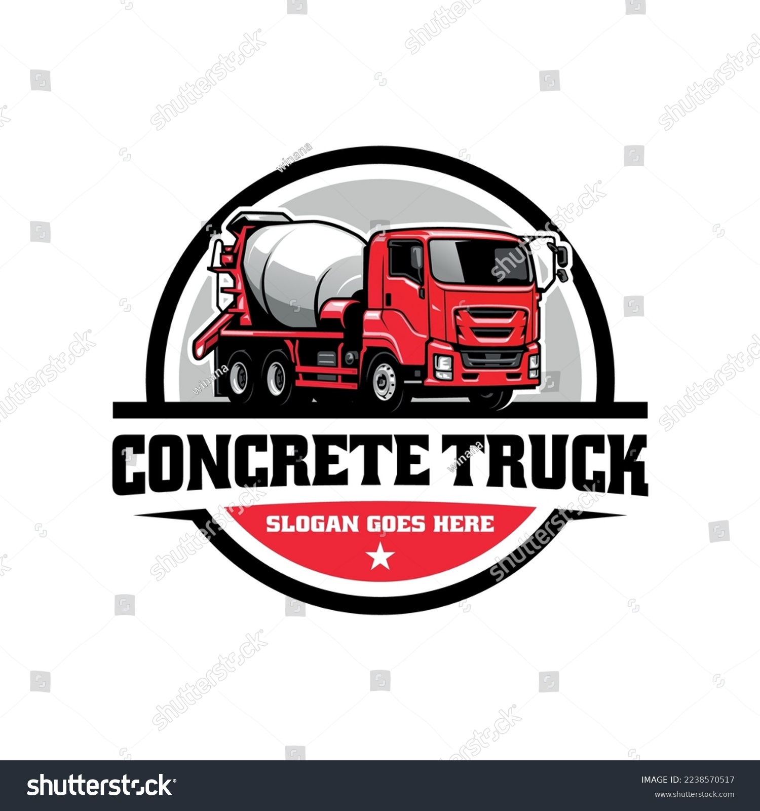 SVG of concrete mixer truck, construction vehicle illustration logo vector svg