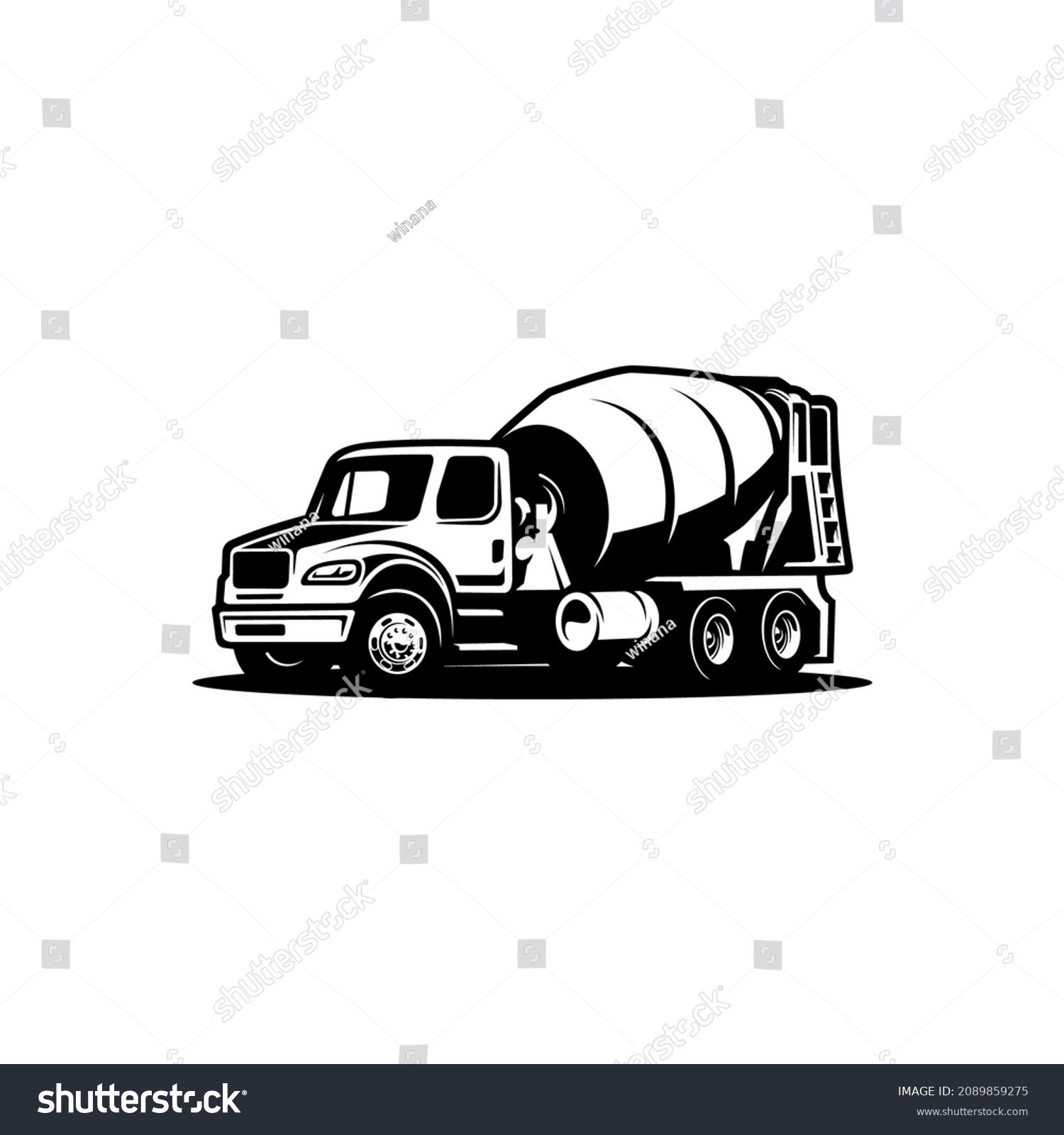 SVG of concrete mixer truck, construction vehicle illustration vector svg