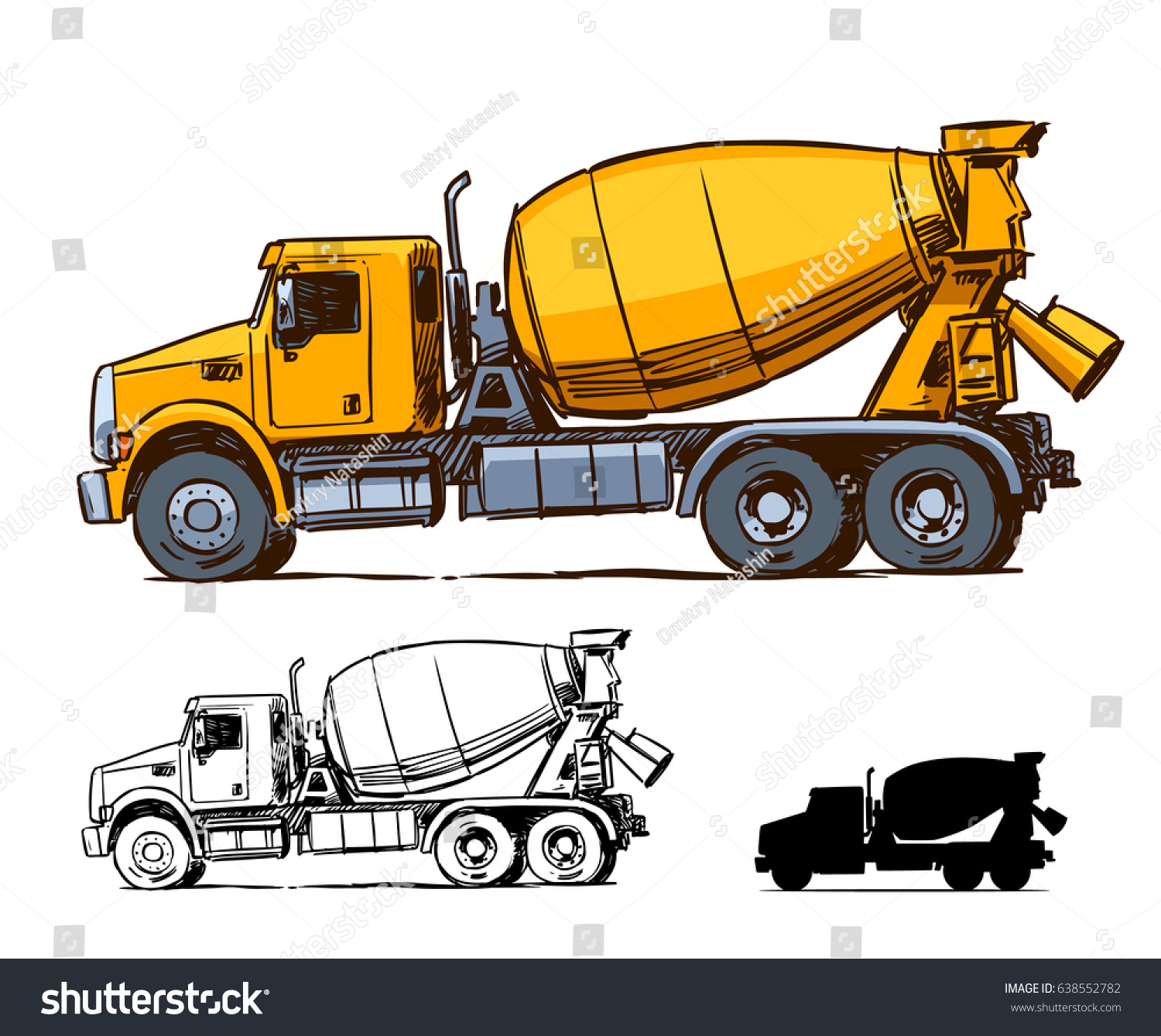 SVG of concrete mixer truck side view svg