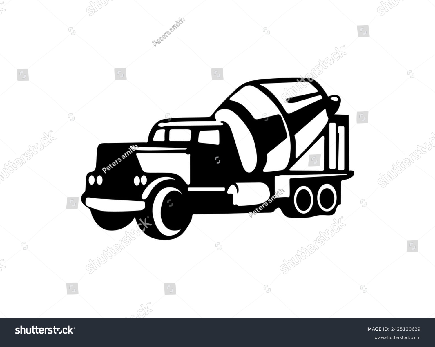 SVG of Concrete mixing truck vector Flat design svg