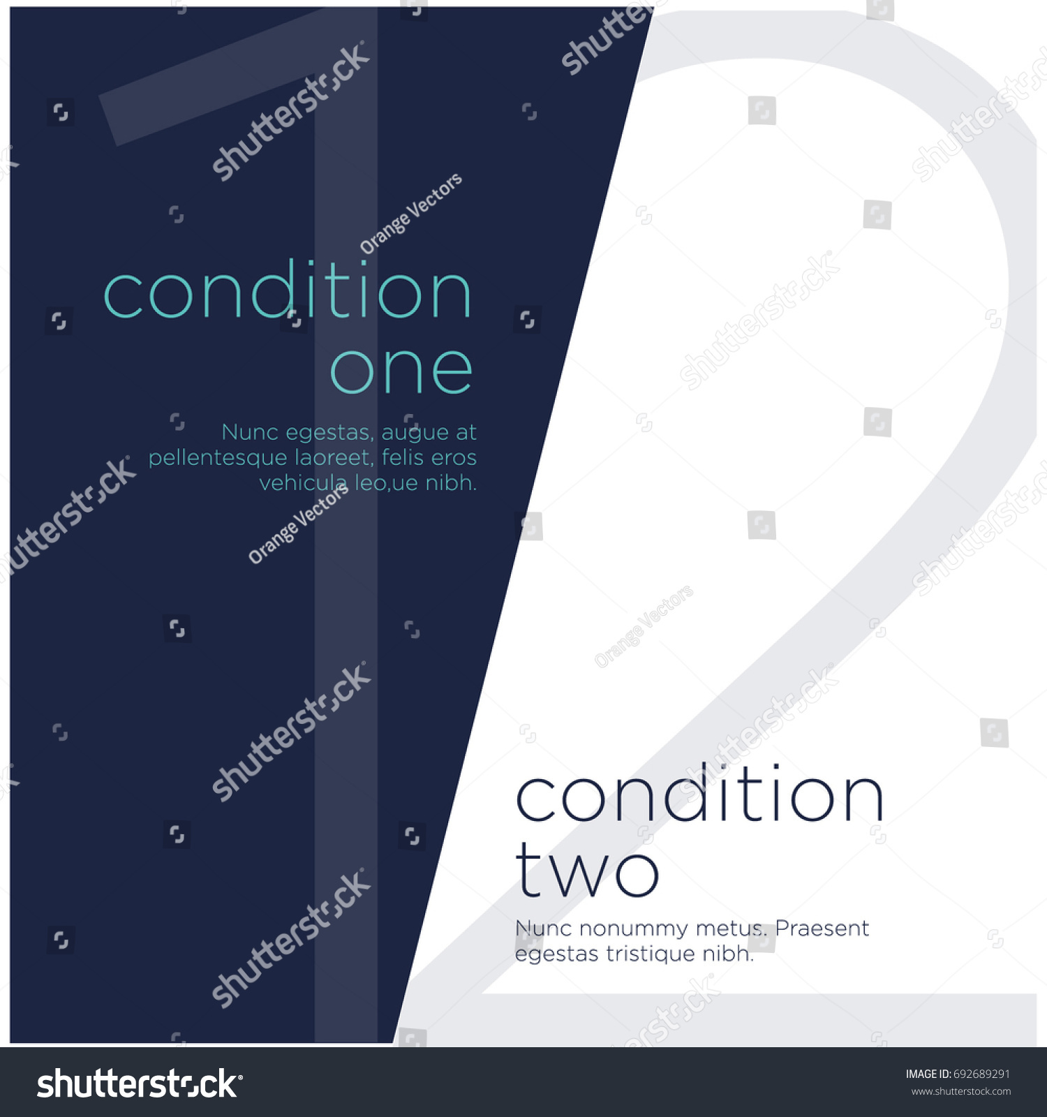 Condition One Versus Condition Two Text Stock Vector (Royalty Free ...