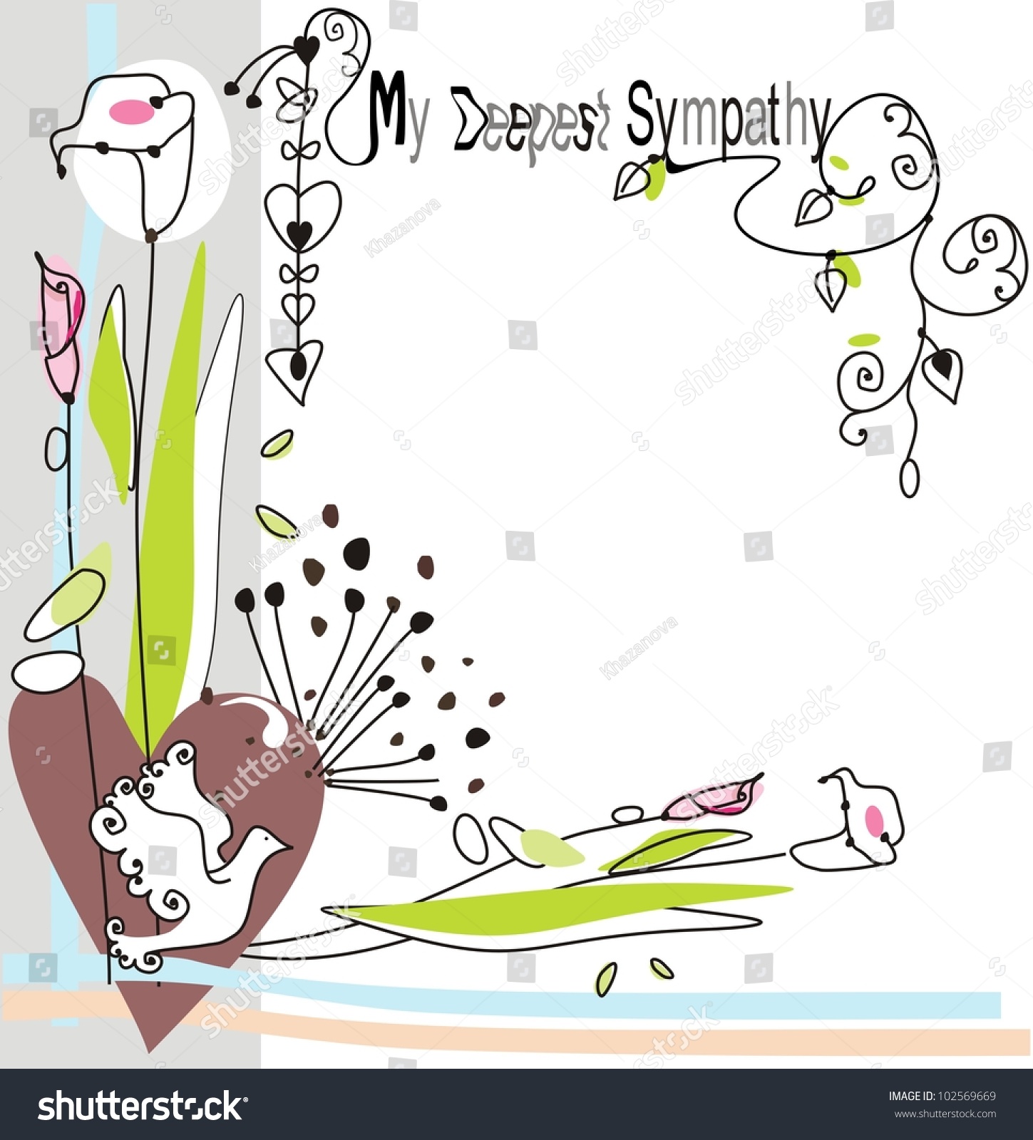 Condolence Card Stock Vector 102569669 - Shutterstock