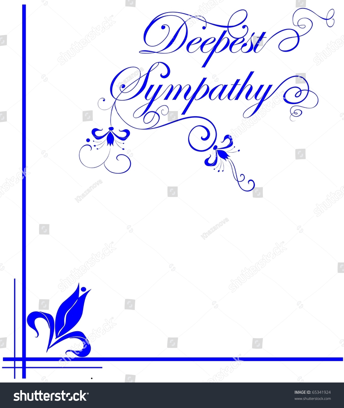 Condolence Card Stock Vector Illustration 65341924 : Shutterstock