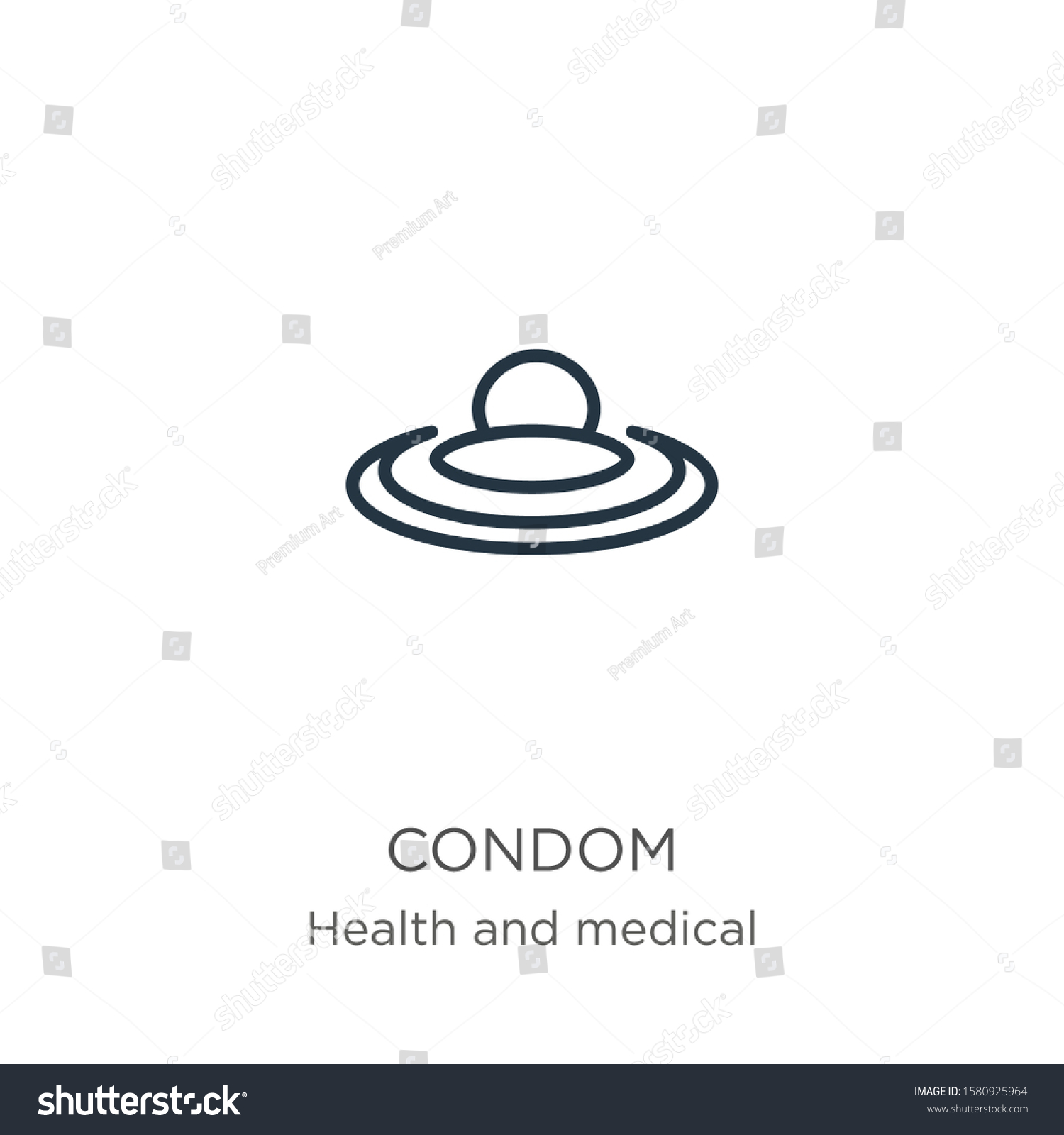 Condom Icon Thin Linear Condom Outline Stock Vector Royalty Free 1580925964 2723