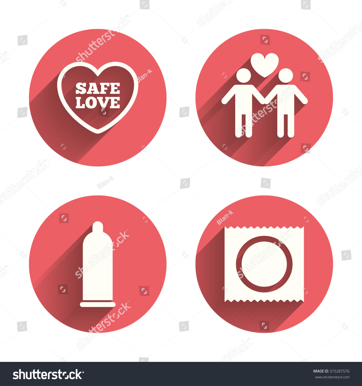 Condom Safe Sex Icons Lovers Gay Stock Vector Royalty Free 315287576 