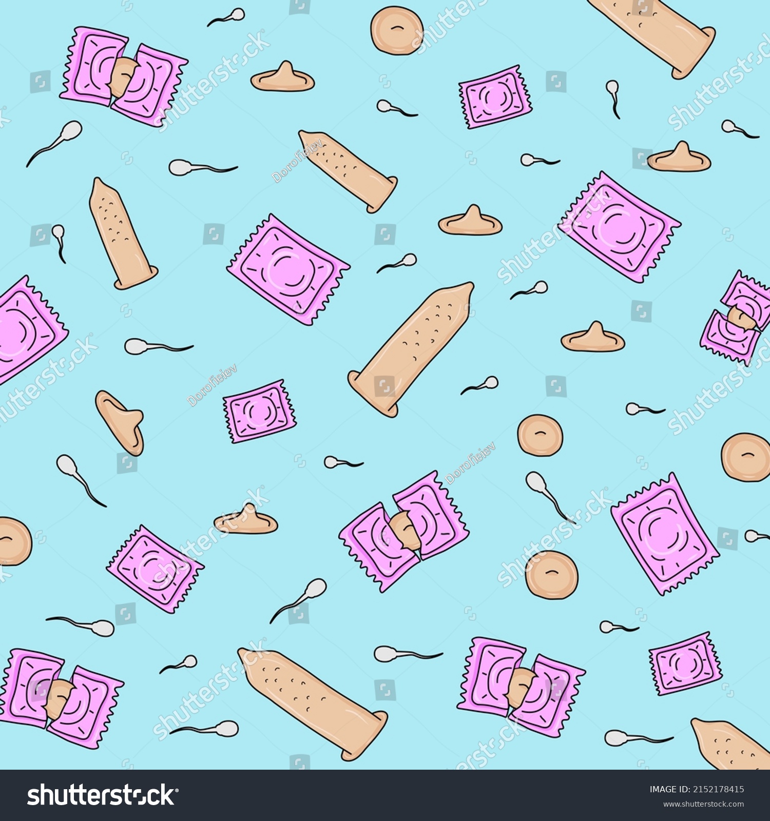 Condom Vector Illustration Pattern Condoms Various Stock Vector