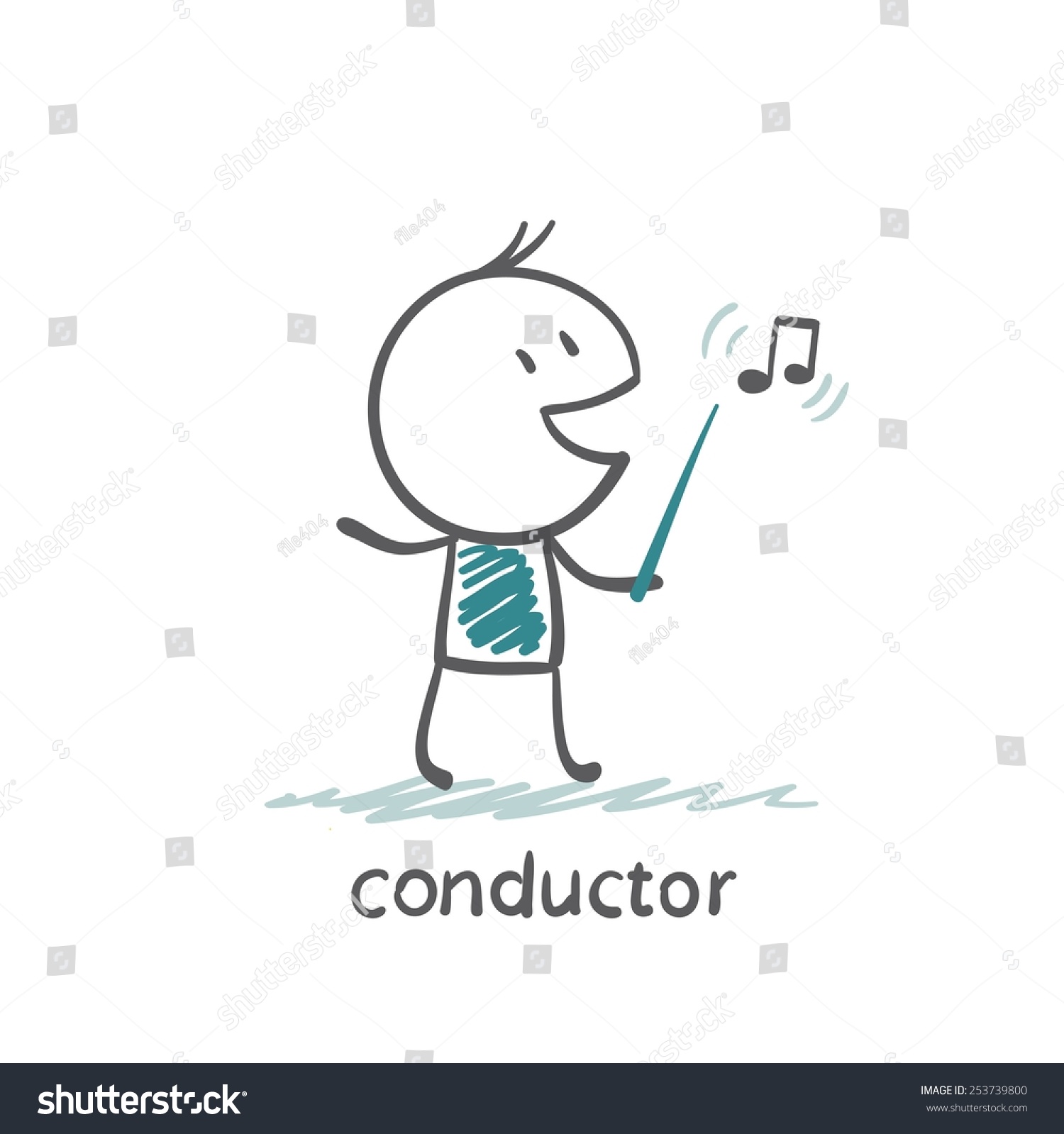 Conductor Stick Note Illustrator vector de stock (libre de regalías