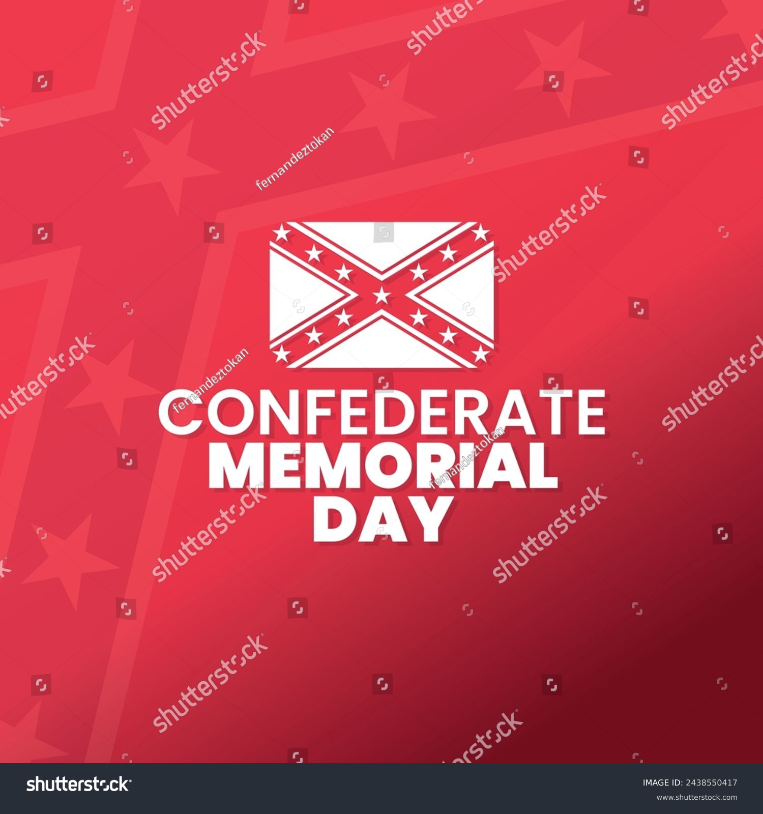 SVG of Confederate Memorial Day, April, suitable for social media post, card greeting, banner, template design, print, suitable for event, vector illustration, with confederate battle flag illustration. svg