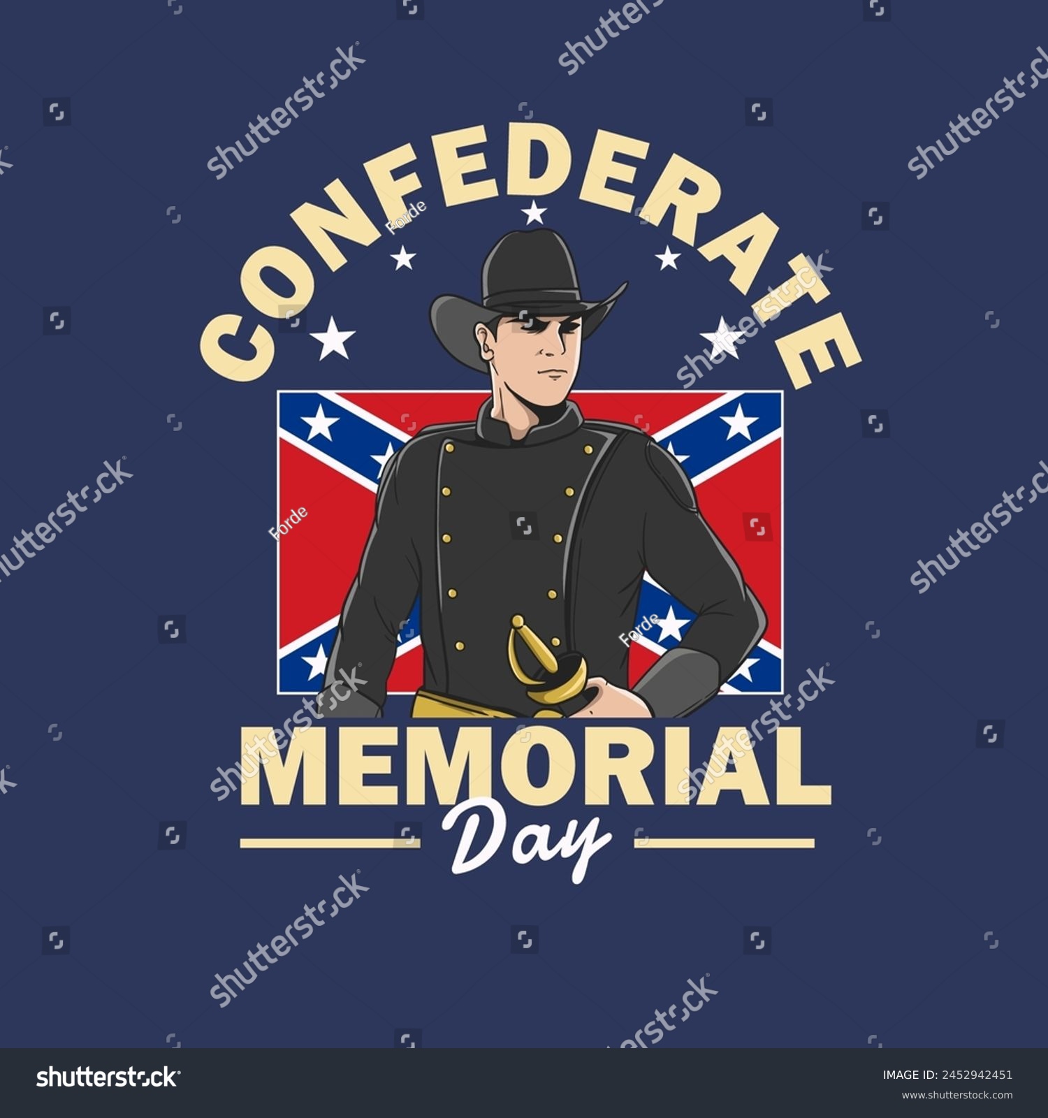 SVG of confederate memorial day. confederate memorial concept vector svg