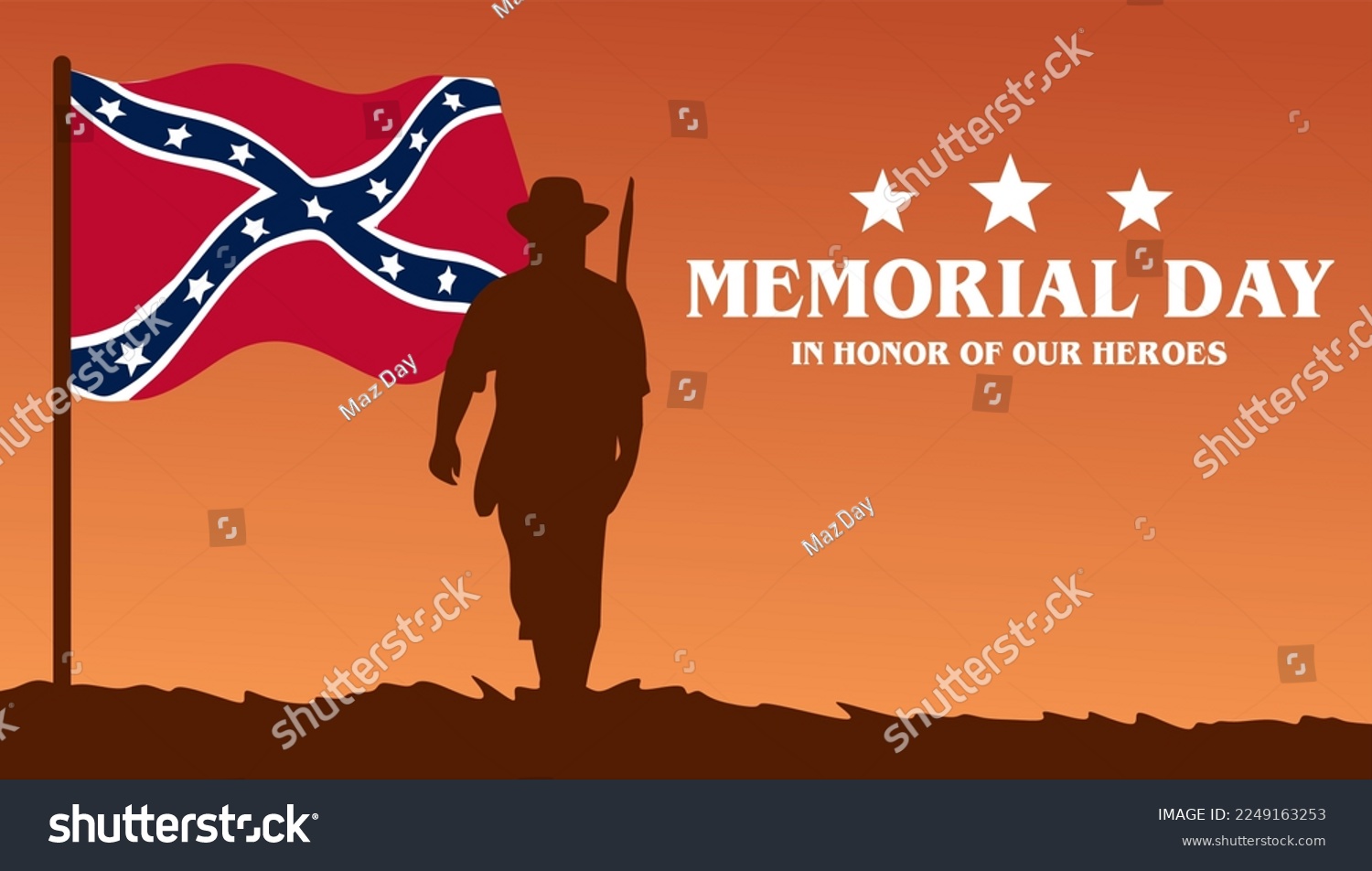 SVG of Confederate Memorial Day Honoring All Us Heroes svg