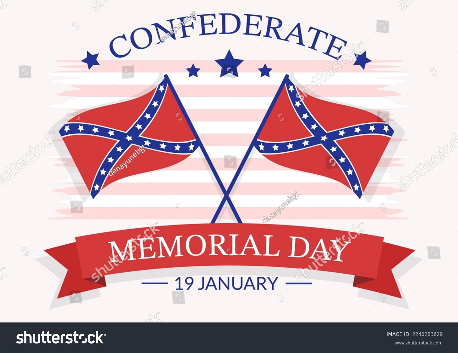 SVG of Confederate Memorial Day Illustration for Commemoration Servicemen of the America with Flag Flat Cartoon Template Hand Drawn Design svg