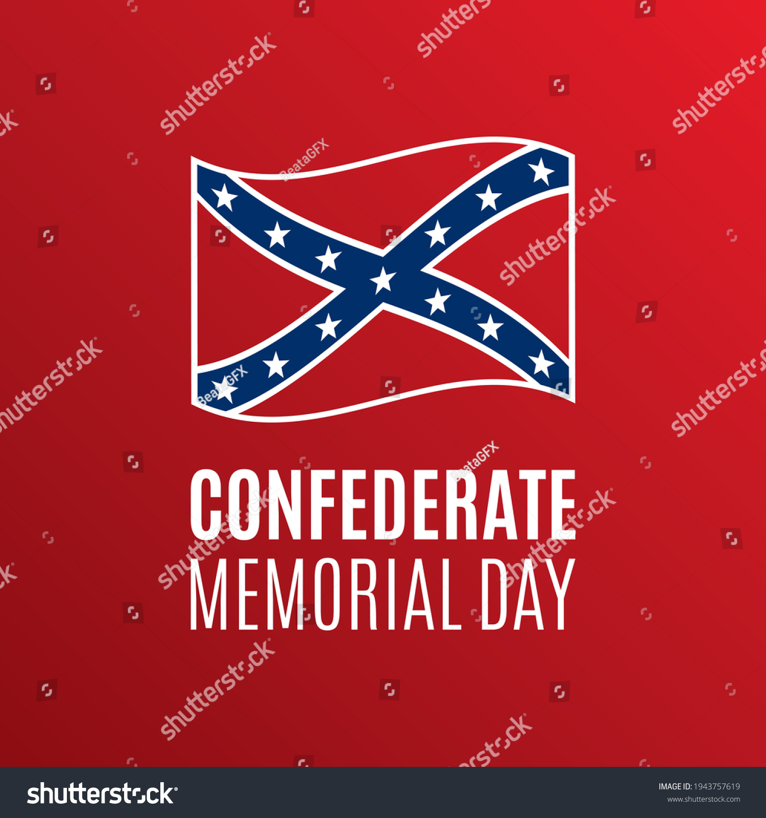 SVG of Confederate Memorial Day vector. Confederate waving flag icon vector. Remembrance of Confederate soldiers who have died in military service vector illustration. Important day svg