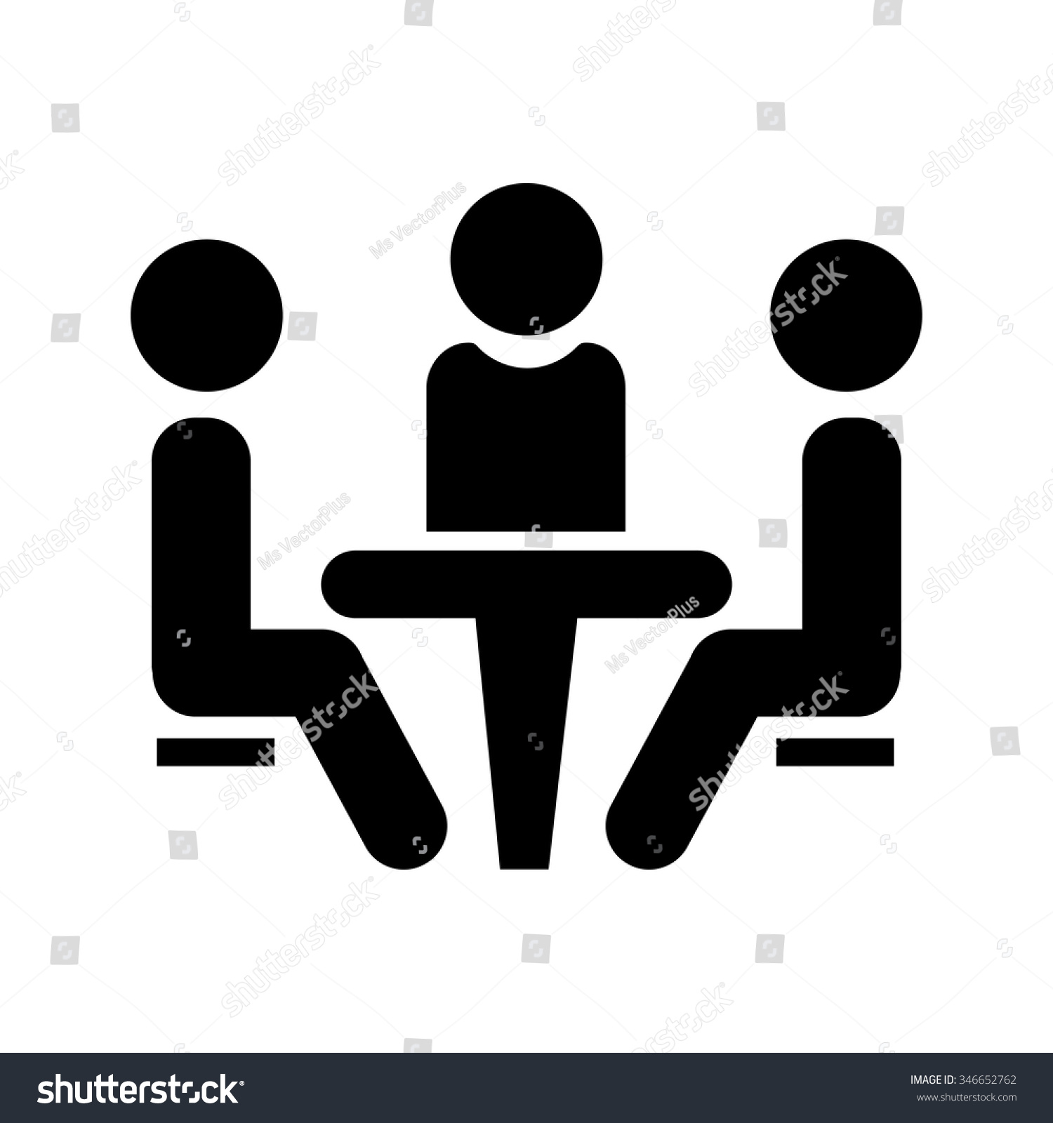 Conference Icon People Sitting Table Stock Vector 346652762 - Shutterstock