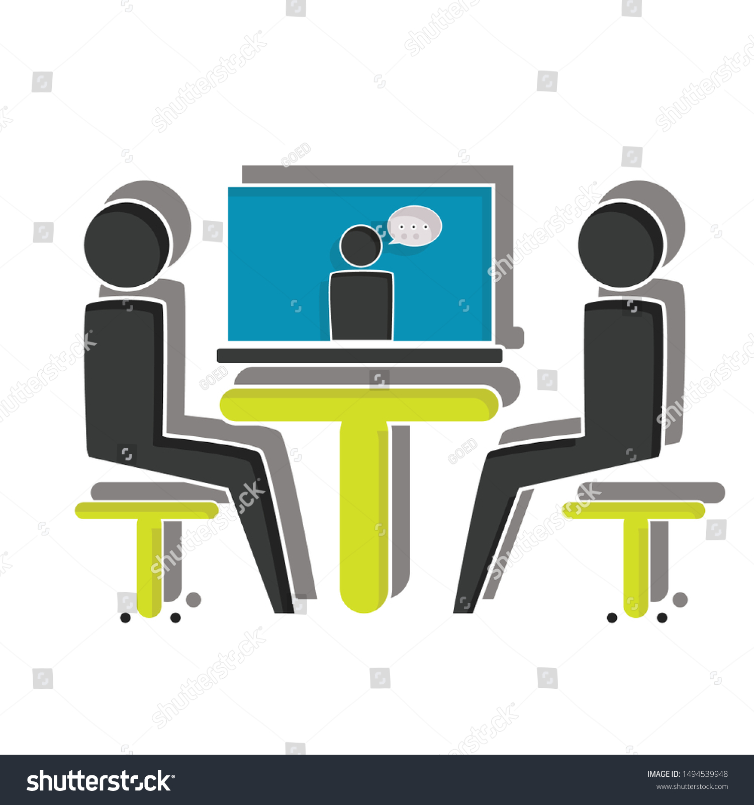 Conference Meeting Concept On White Background Stock Vector (Royalty ...