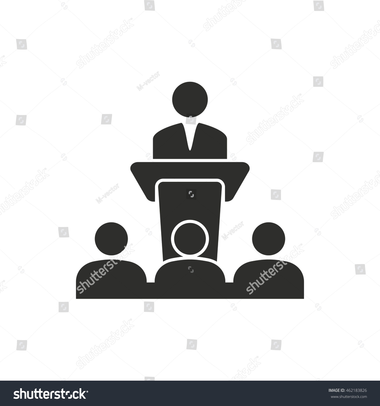 Conference Vector Icon Black Illustration Isolated Stock Vector ...