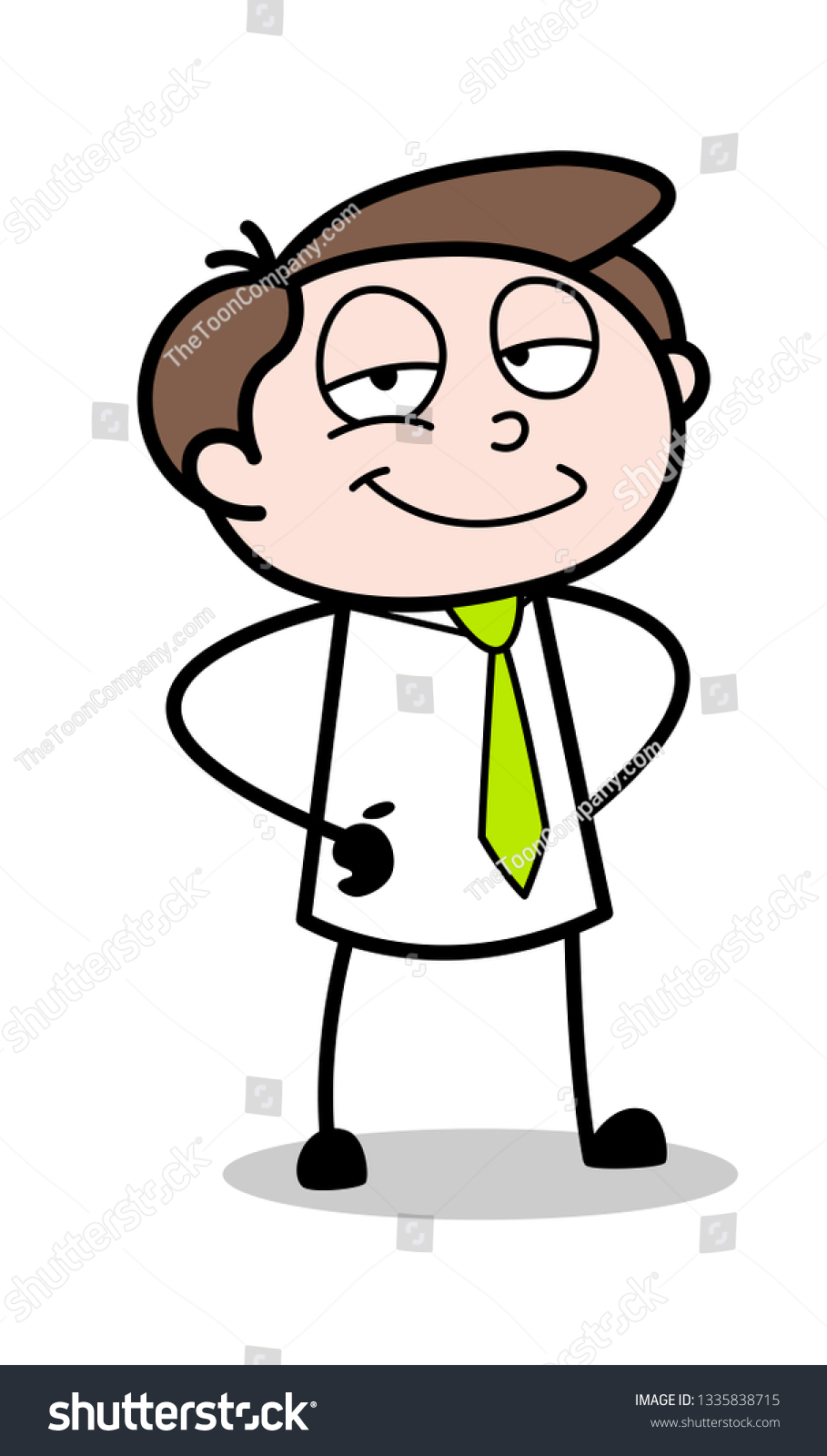 Confident Cartoon Business Man Vector Illustration: เวกเตอร์สต็อก (ปลอด