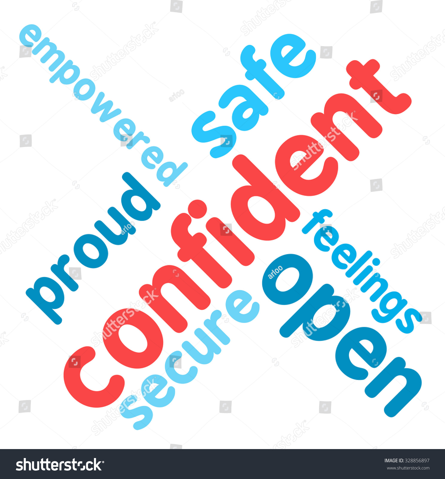 Confident Word Cloud On White Background Stock Vector (Royalty Free