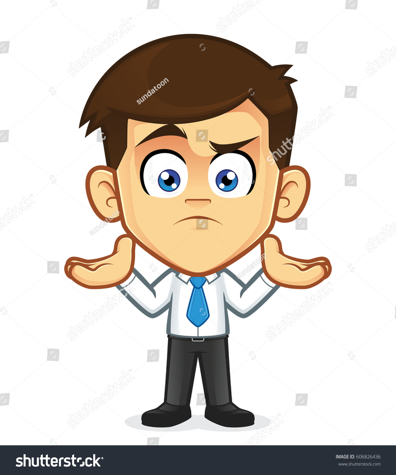 Confused Businessman Gesturing Stock Vector (Royalty Free) 606826436