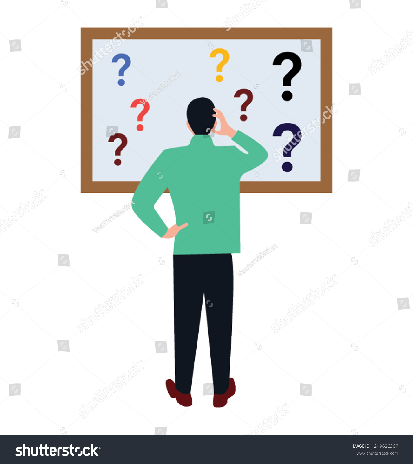 Confused Person Flat Icon Design Stock Vector Royalty Free