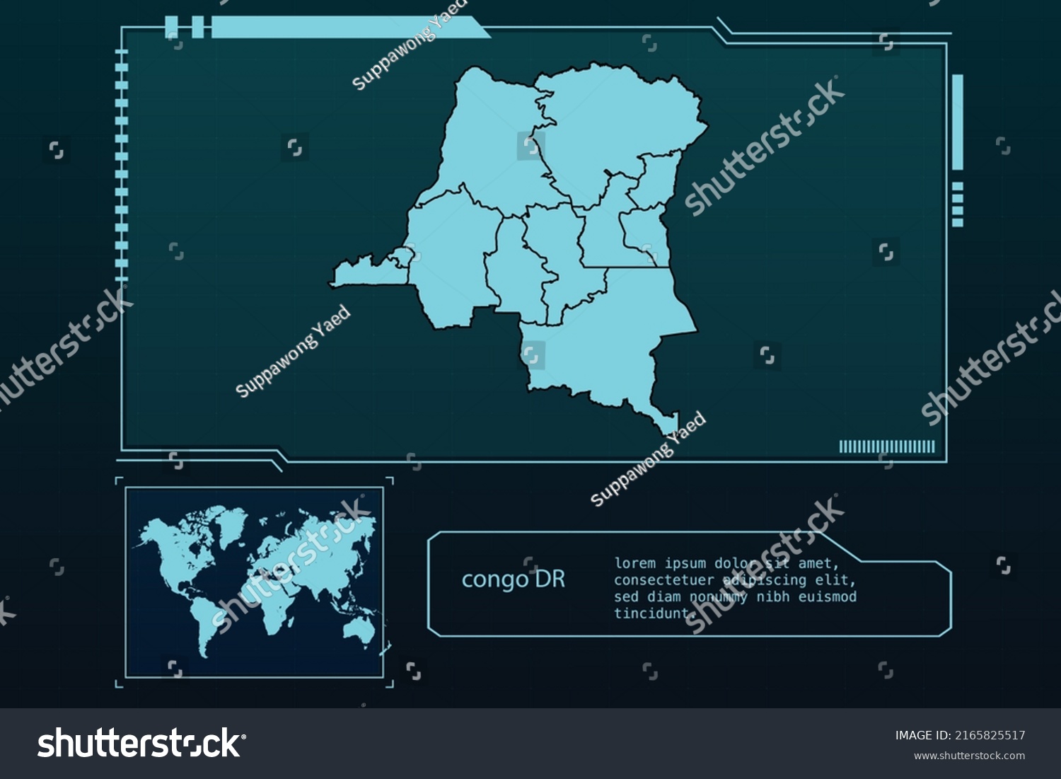 Congo Dr Map Futuristic Infographic Map Stock Vector Royalty Free   Stock Vector Congo Dr Map Futuristic Infographic Map Element Collection Background 2165825517 