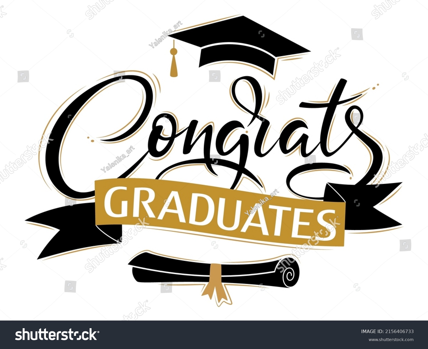 Congrats Graduates Greeting Lettering Sign Academic 库存矢量图（免版税）2156406733 Shutterstock 0489