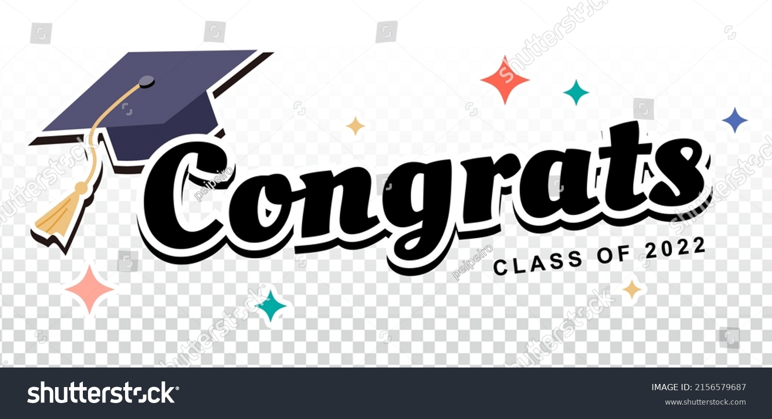 Congrats Graduation Hat Banner Design Stock Vector (royalty Free 