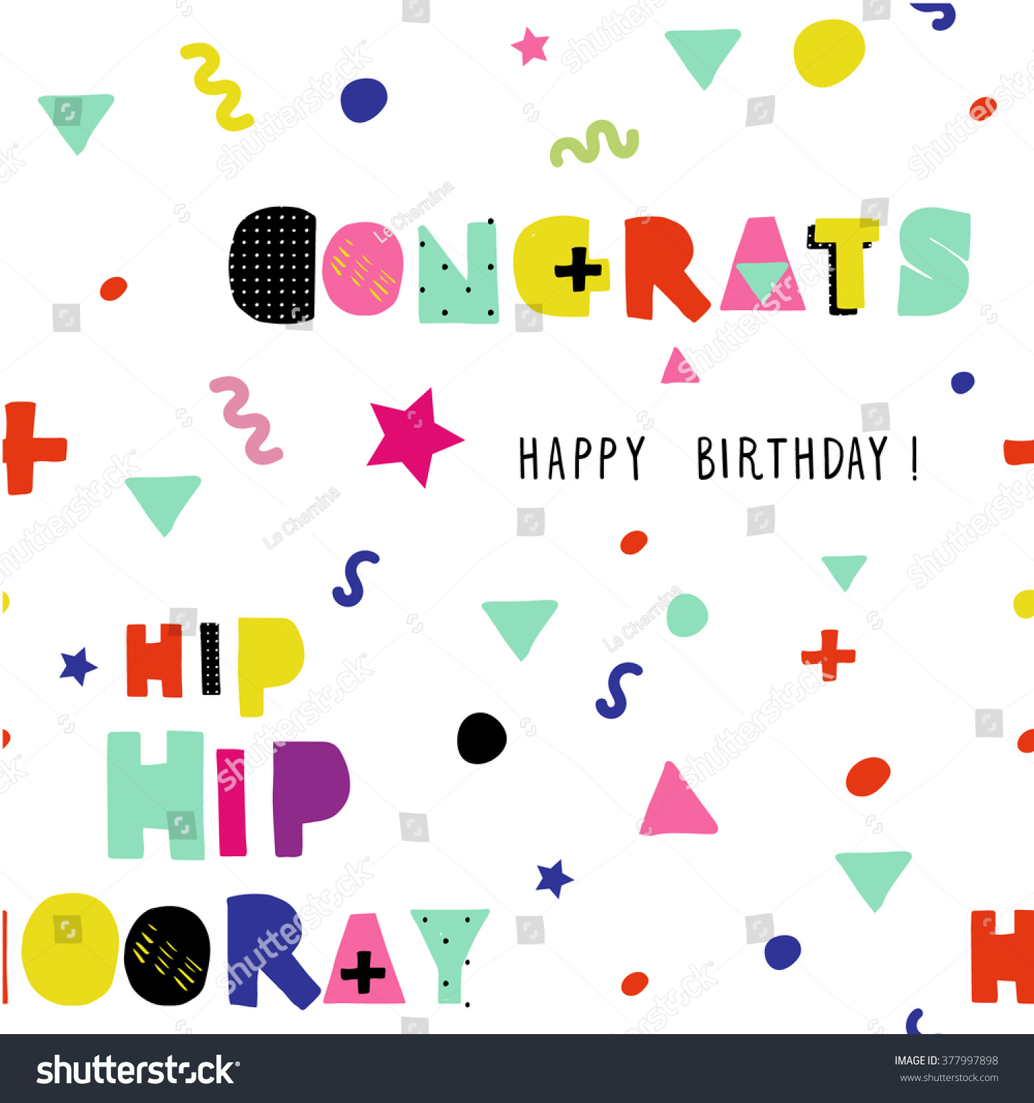 Congrats Happy Birthday Seamless Pattern Stock Vector (Royalty Free ...