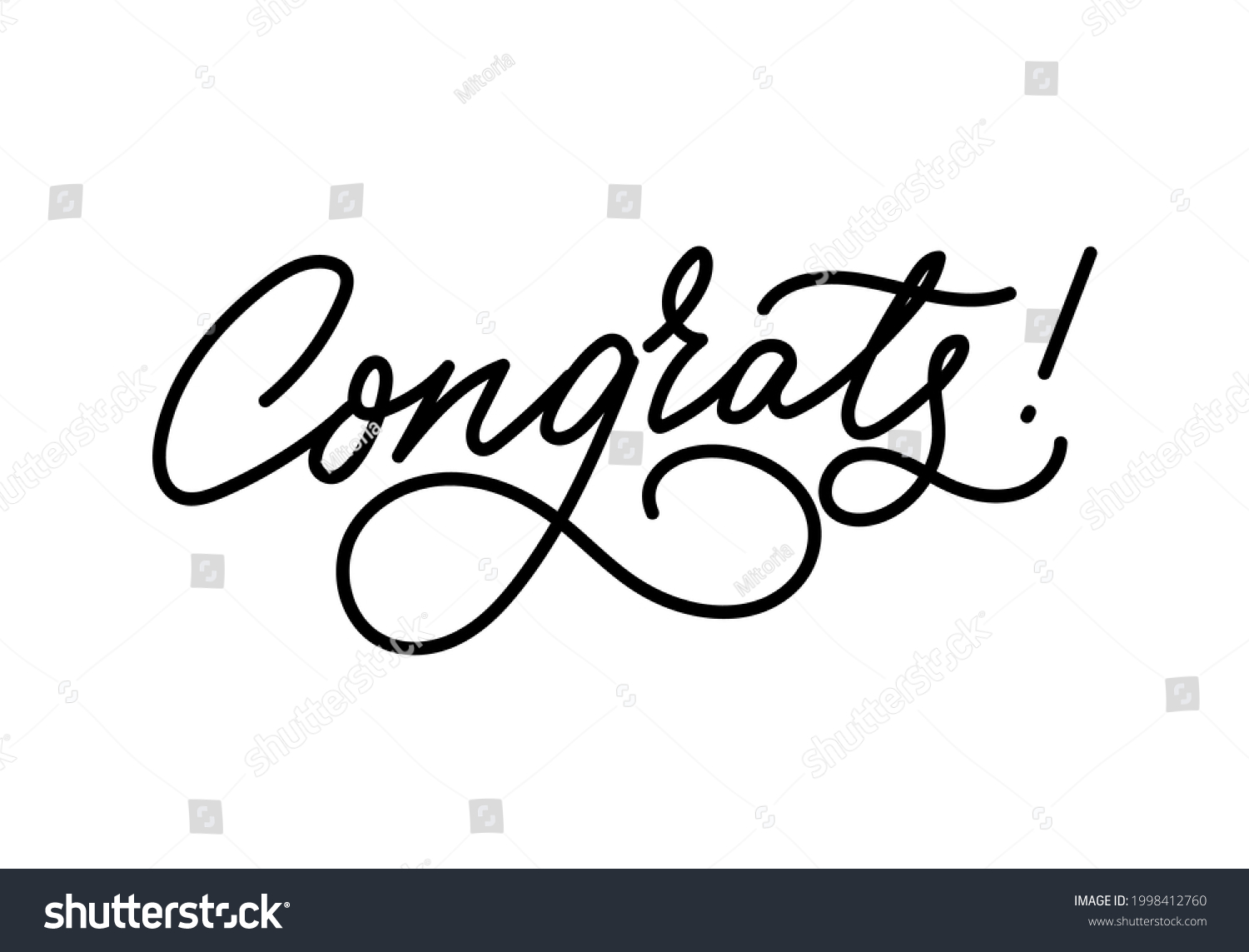 Congrats Lettering Inscription Isolated On White Stock Vector Royalty