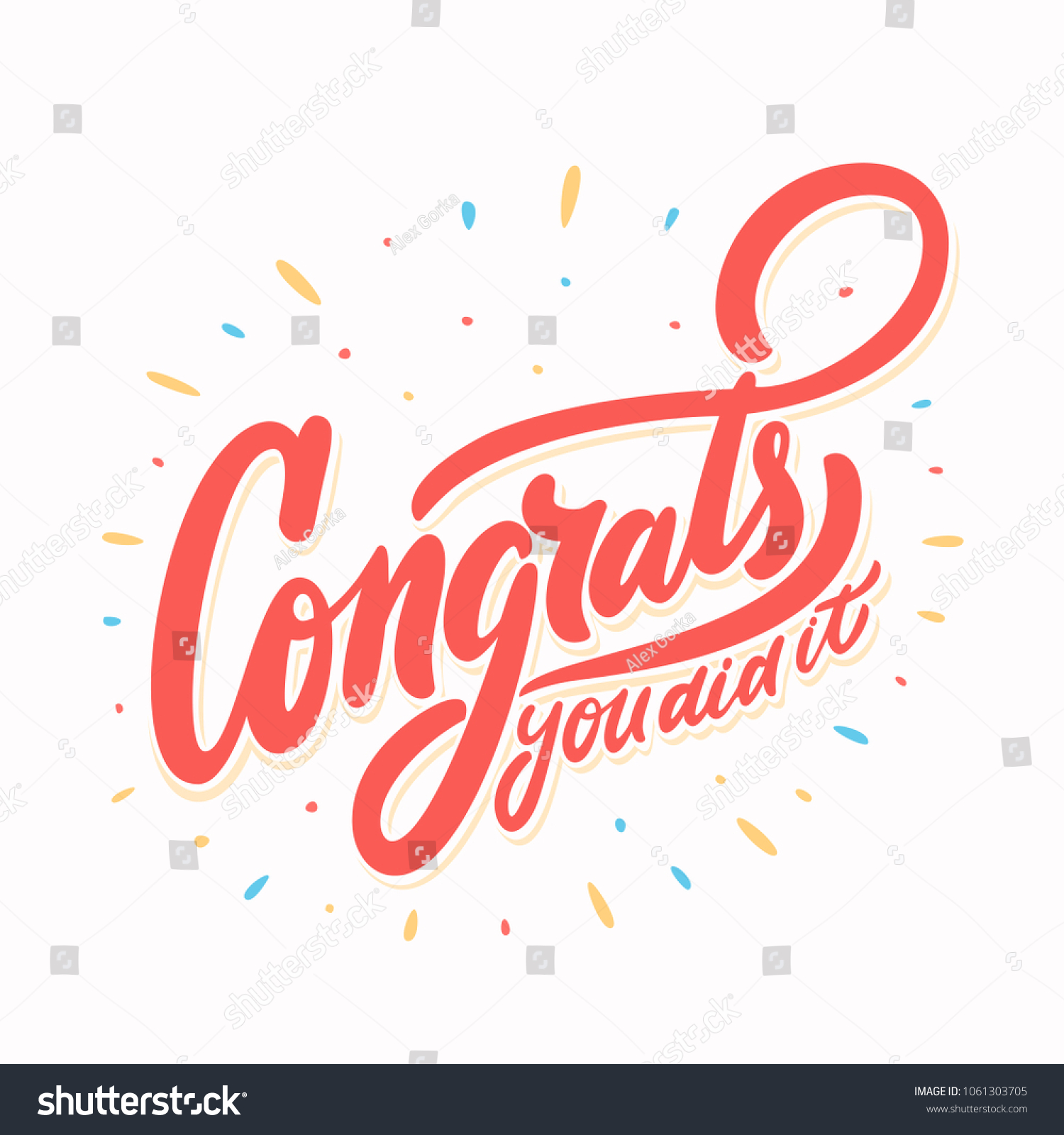 Congrats You Did Greeting Banner Stock Vector (Royalty Free) 1061303705