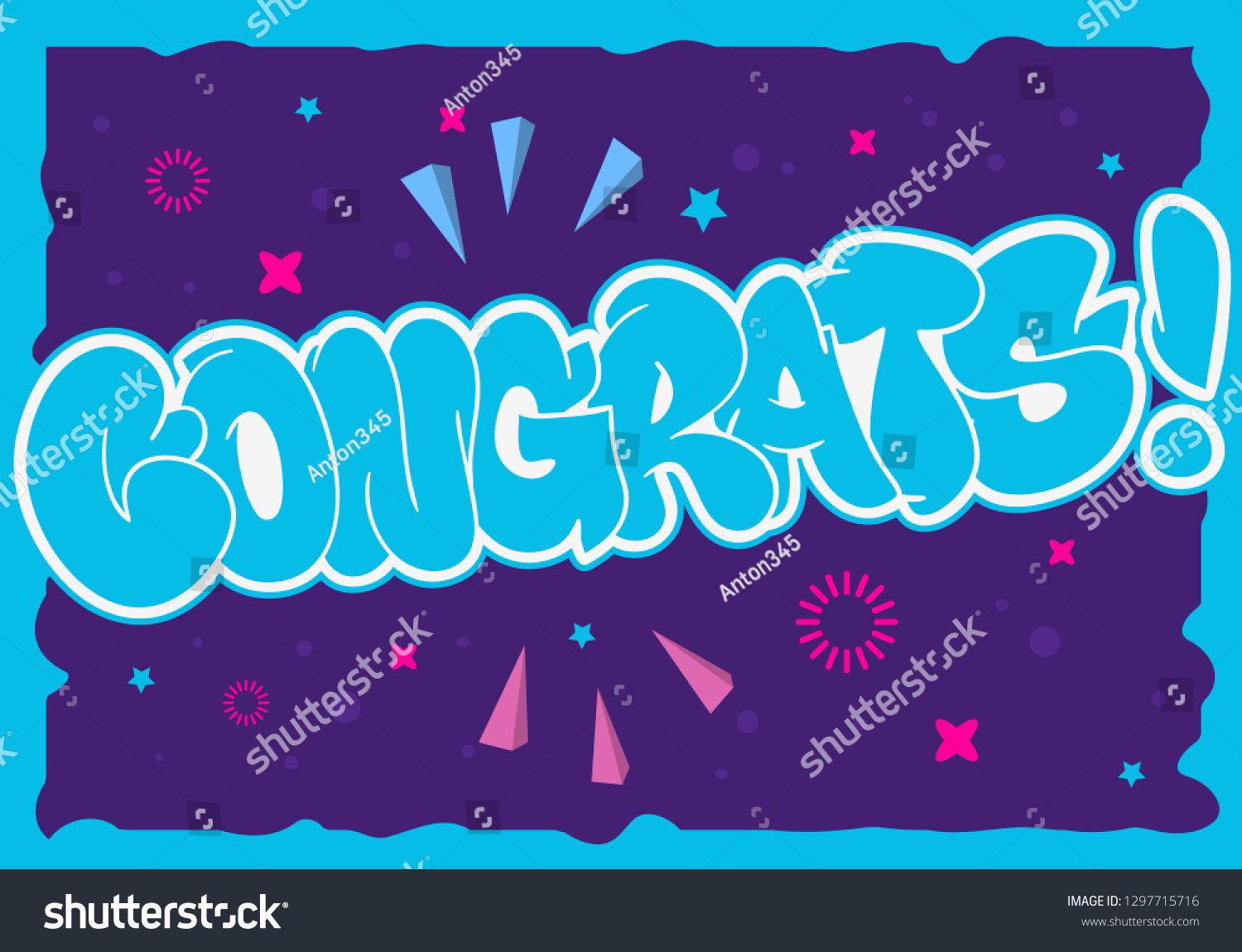 Congratulation Congrats Greeting Card Flyer Poster Stock Vector