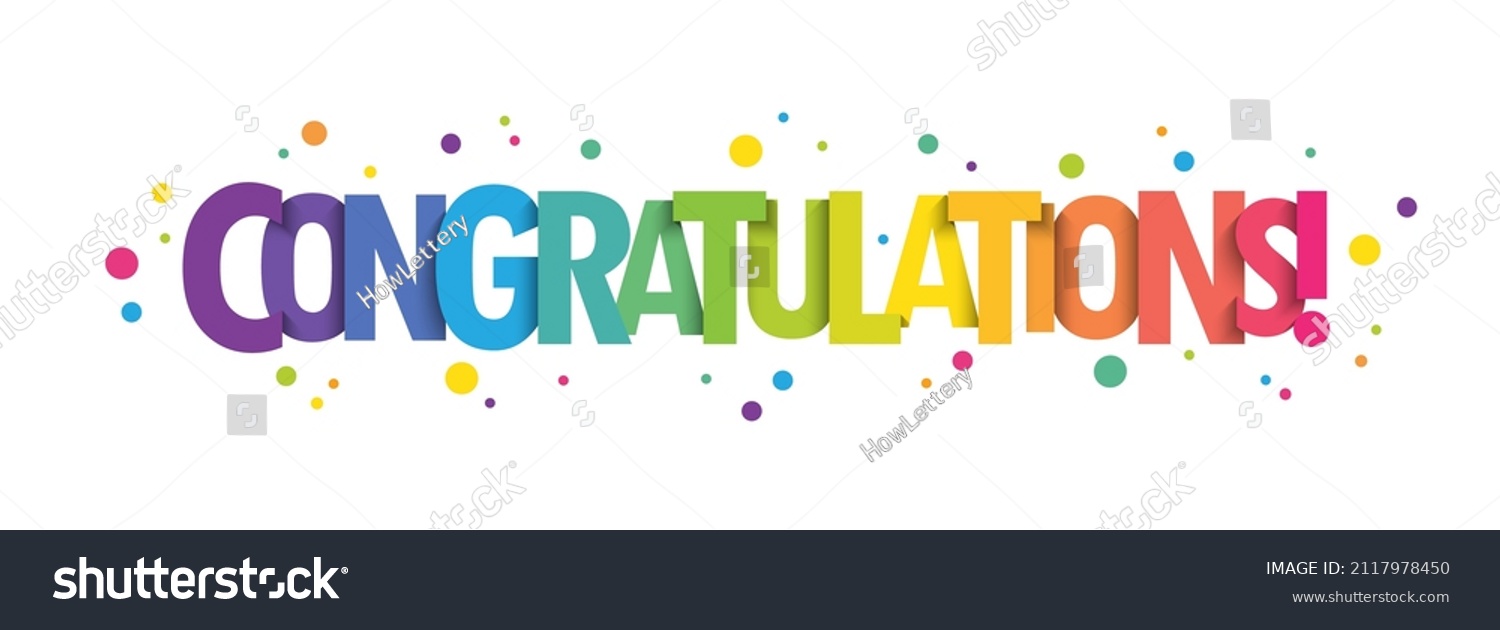 Congratulations Bright Vector Typography Banner Colored Stock Vector ...