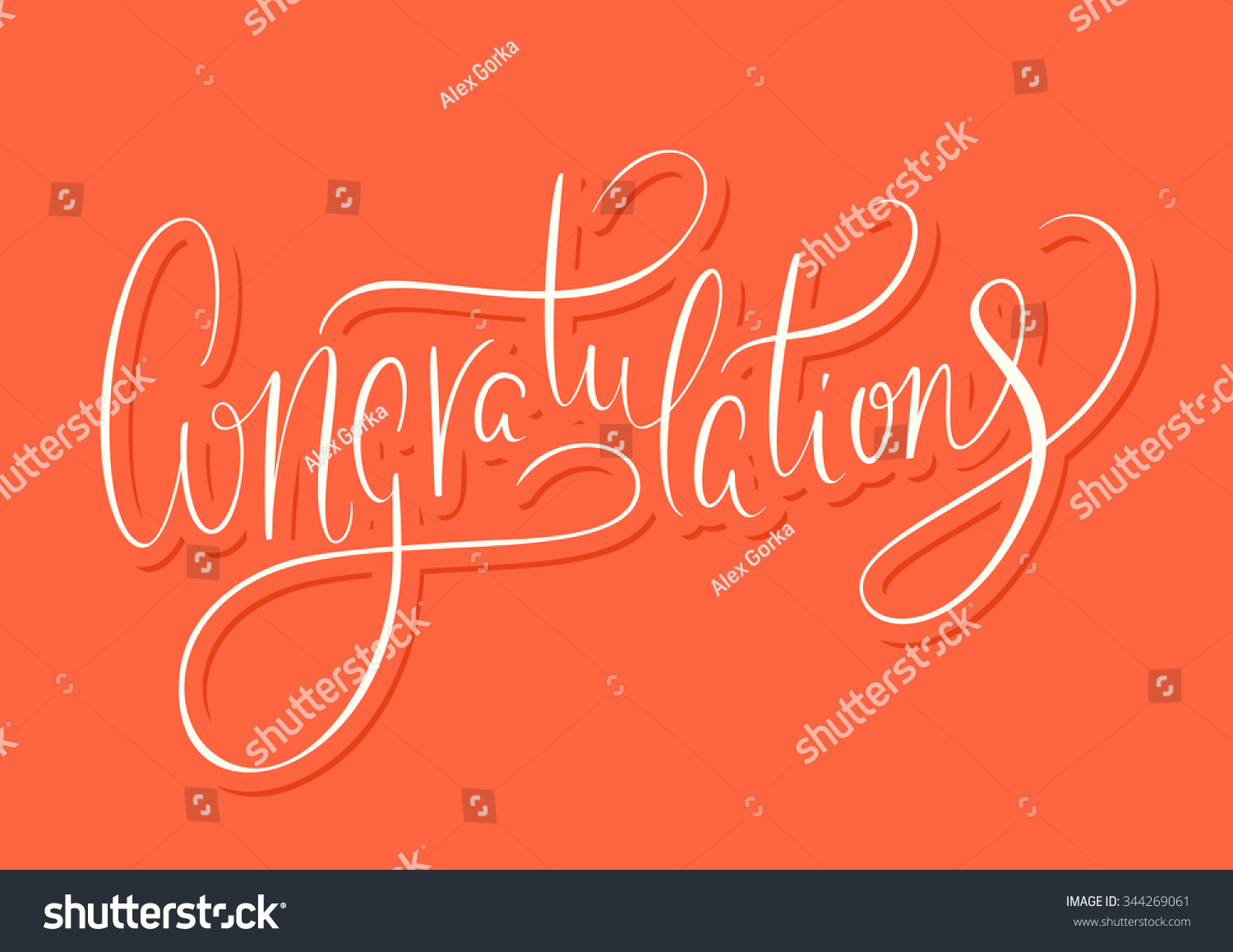 Congratulations Card. Hand Lettering. Stock Vector Illustration ...