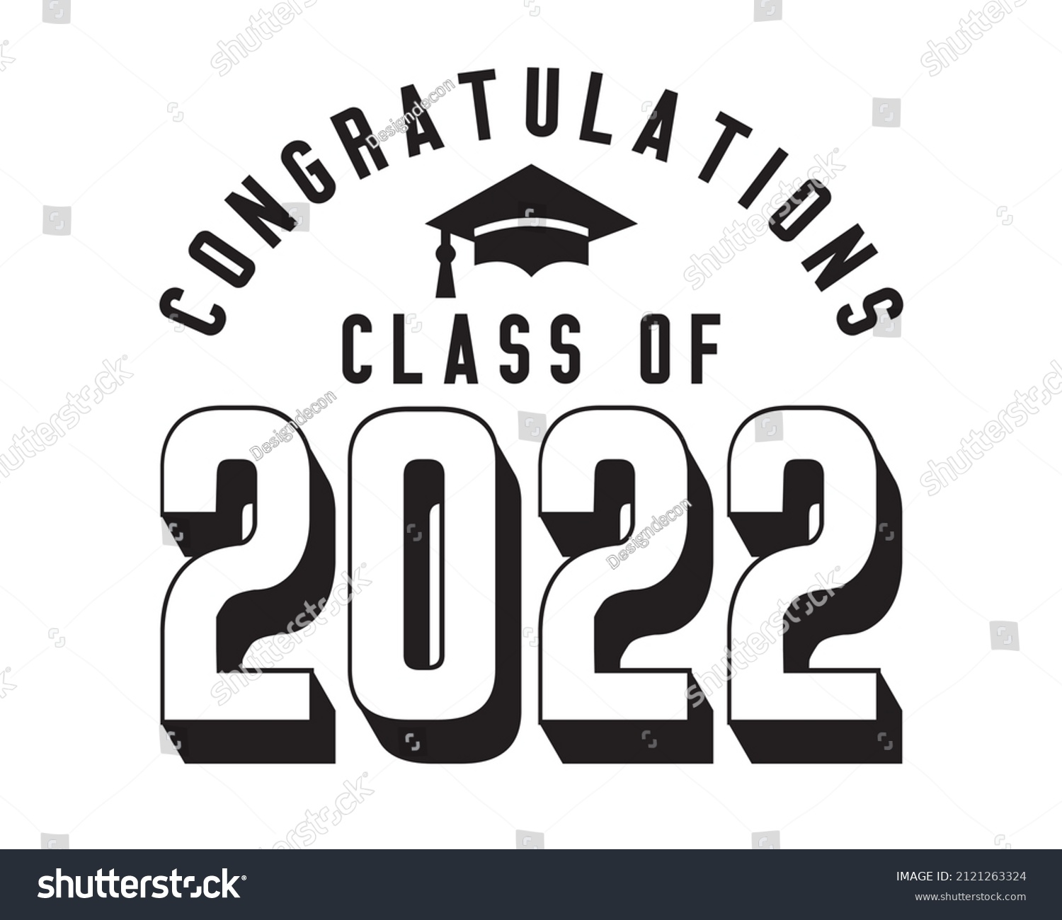 SVG of Congratulations Class of 2022 Quote Typography with white Background svg