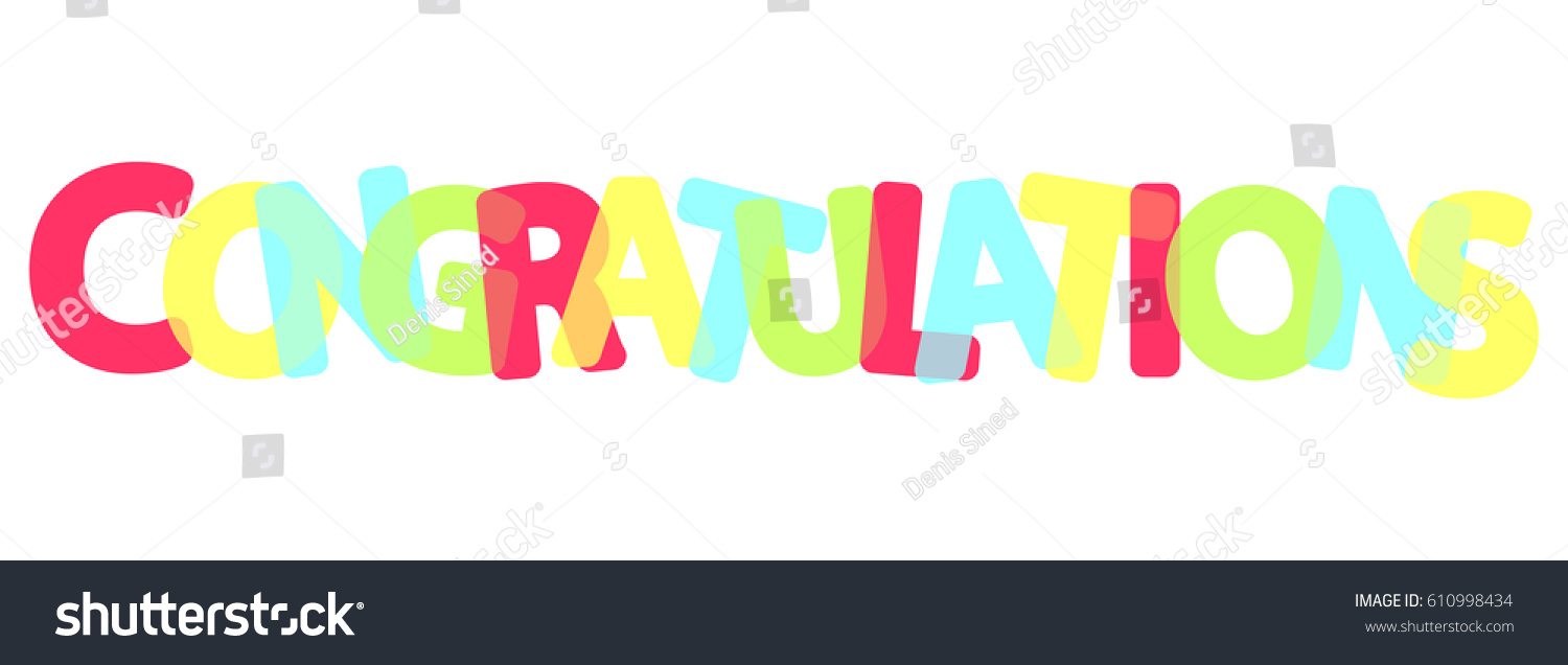 Congratulations Colorful Poster Word Design Template Stock Vector Congratulations Colorful Poster Word Design Template Stock Vector