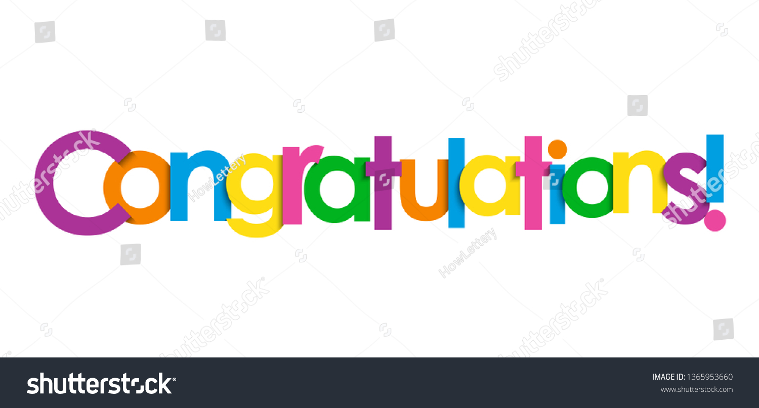 Congratulations Colorful Typography Banner Stock Vector (Royalty Free ...