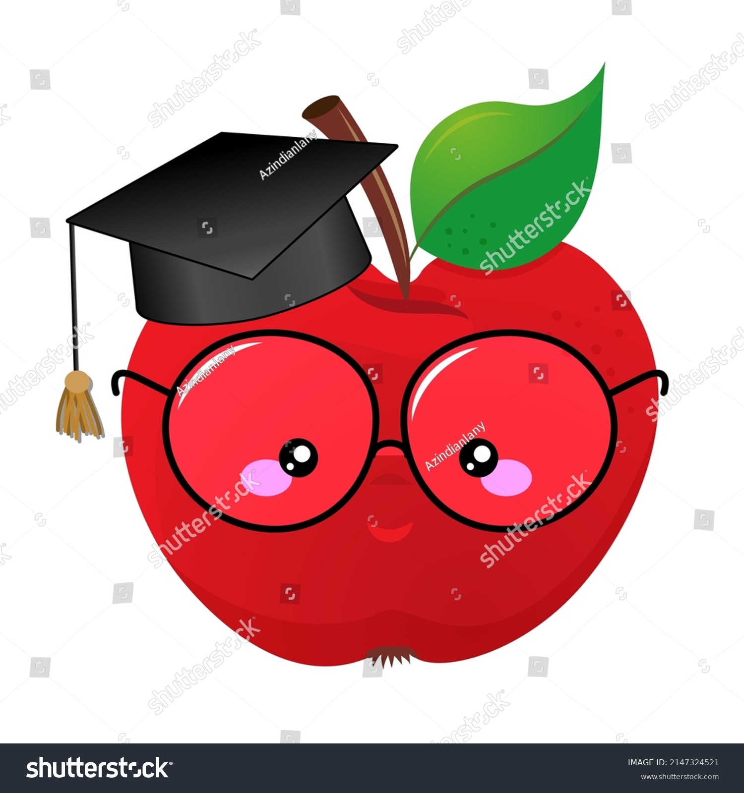 SVG of Congratulations graduates - Smart apple student in red graduate cap. Cute red apple character. Hand drawn doodle for kids. Good for textiles, school sets, wallpapers, wrapping paper, clothes. svg