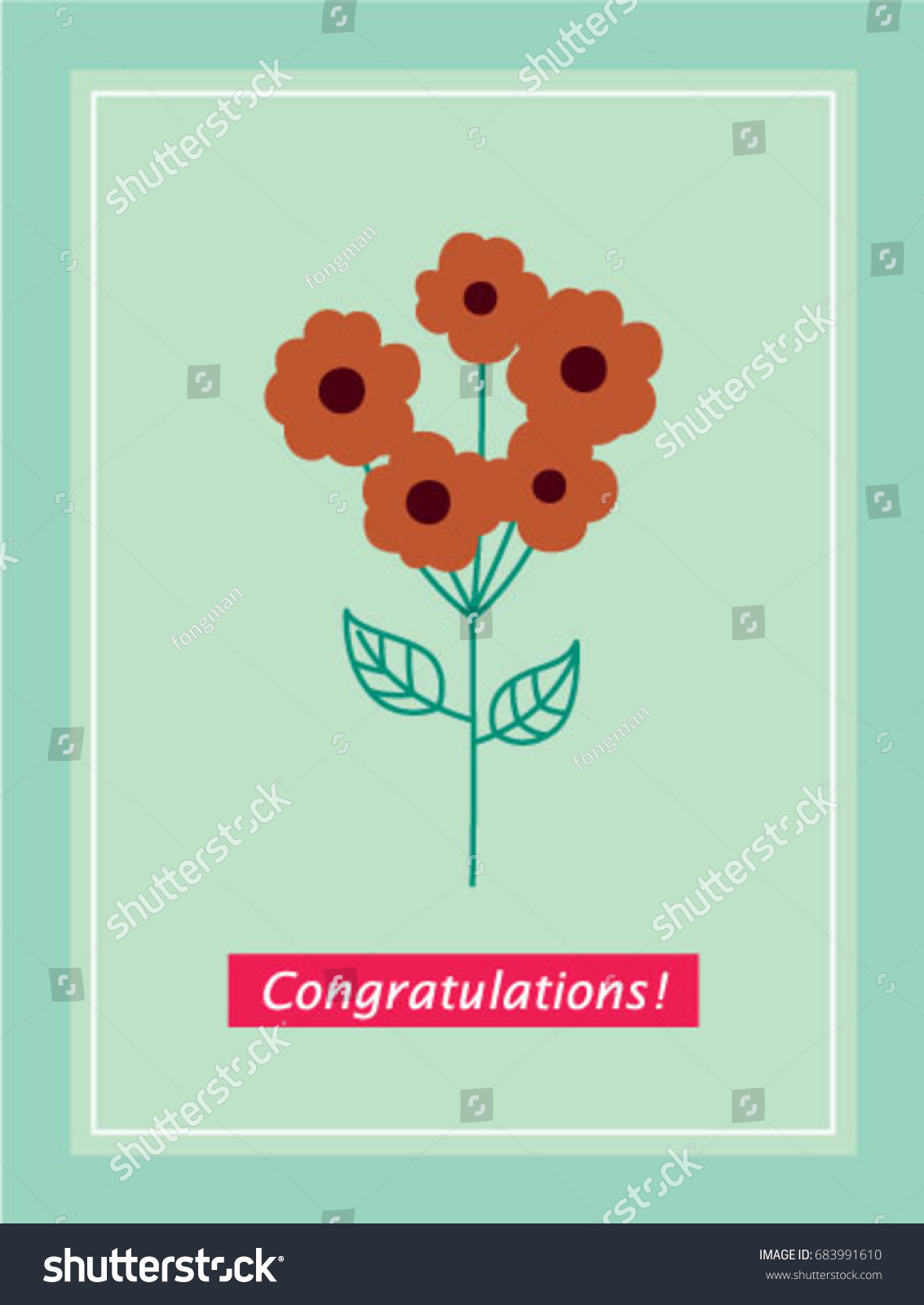 Congratulations Greeting Card Flower Graphic Vector Stock Vector ...