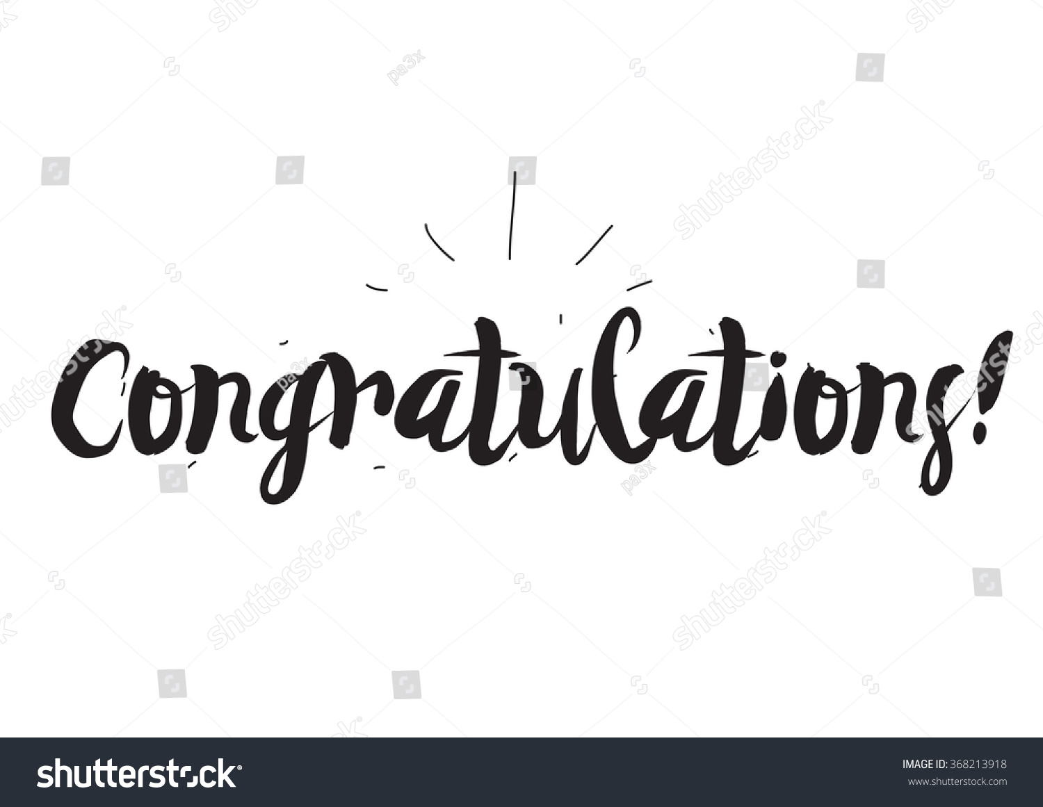 Congratulations Greeting Card Modern Calligraphy Hand Stock Vector ...