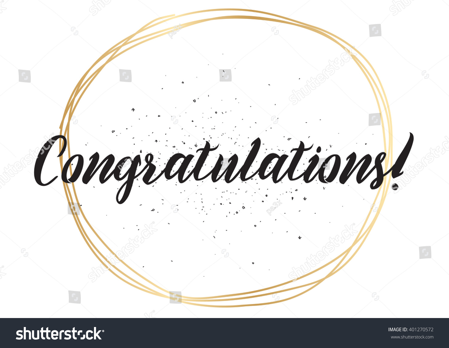 Congratulations Inscription Greeting Card Calligraphy Hand Stock Vector ...