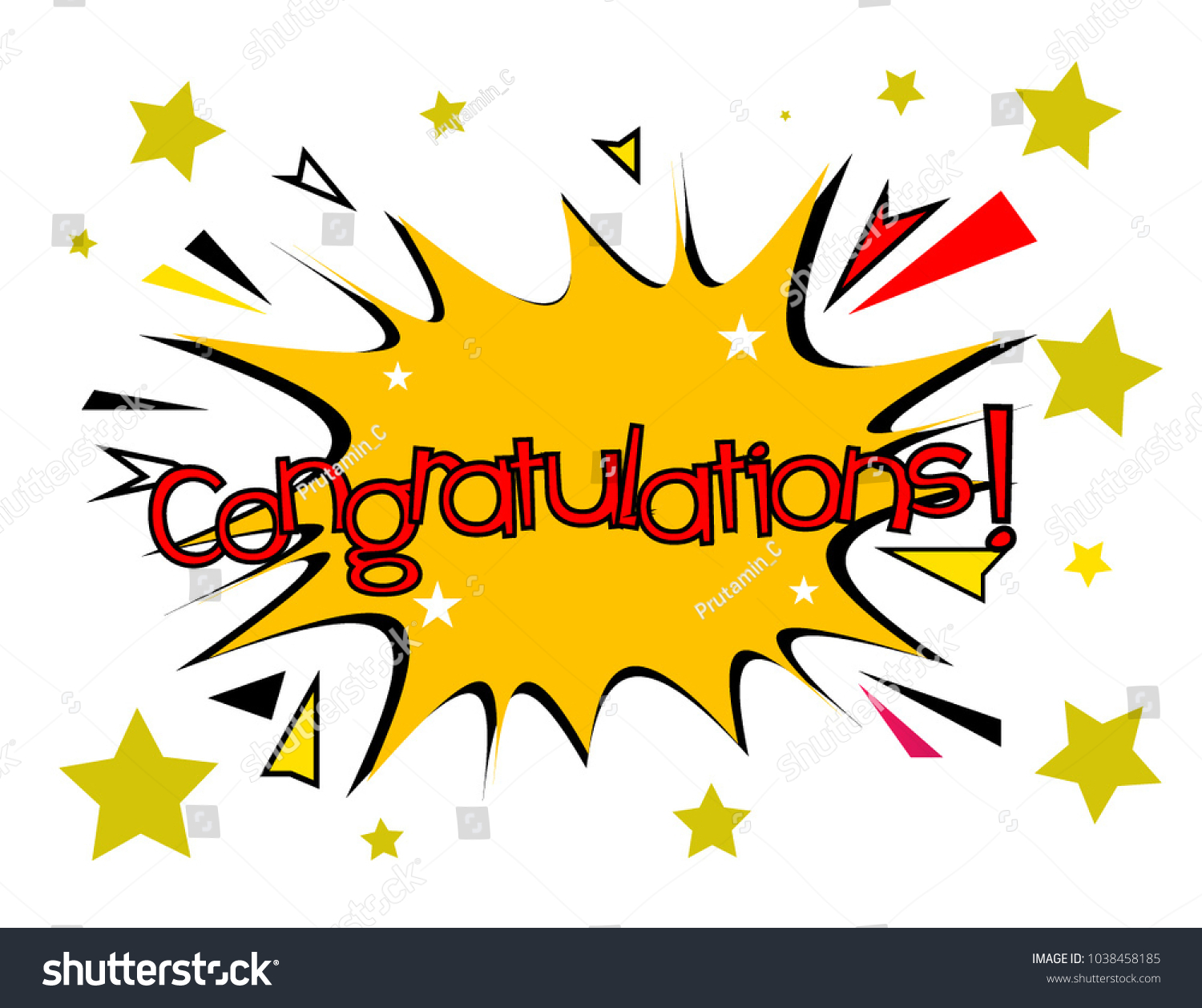 Congratulations Sign Comic Cloud Bubble Stock Vector (Royalty Free ...