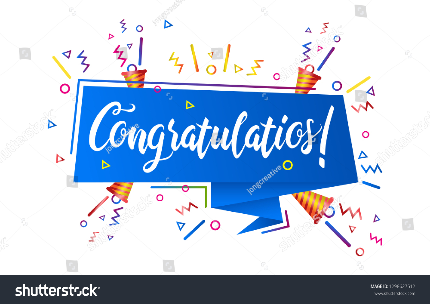 Congratulations Typography Handwritten Lettering Greeting Card 库存矢量图（免 ...