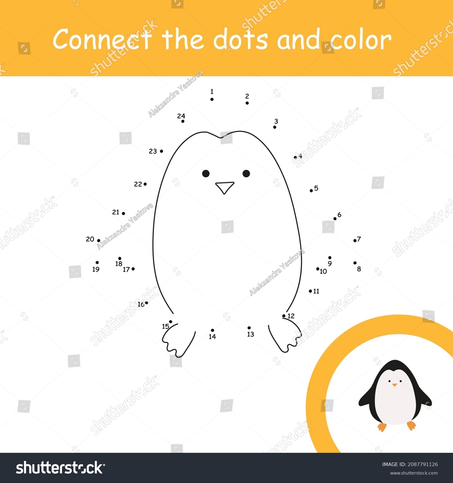 Connect Dots Children Education Penguin Stock Vector (Royalty Free ...