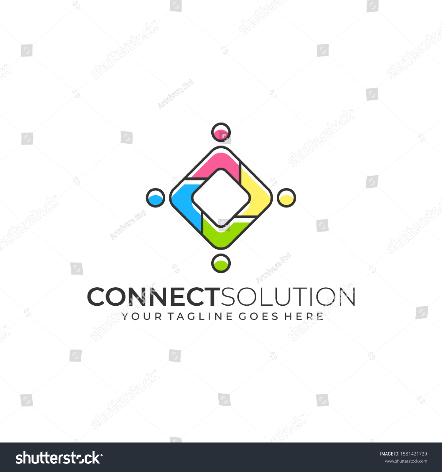 Connect Solution Illustration Vector Template Suitable Stock Vector ...